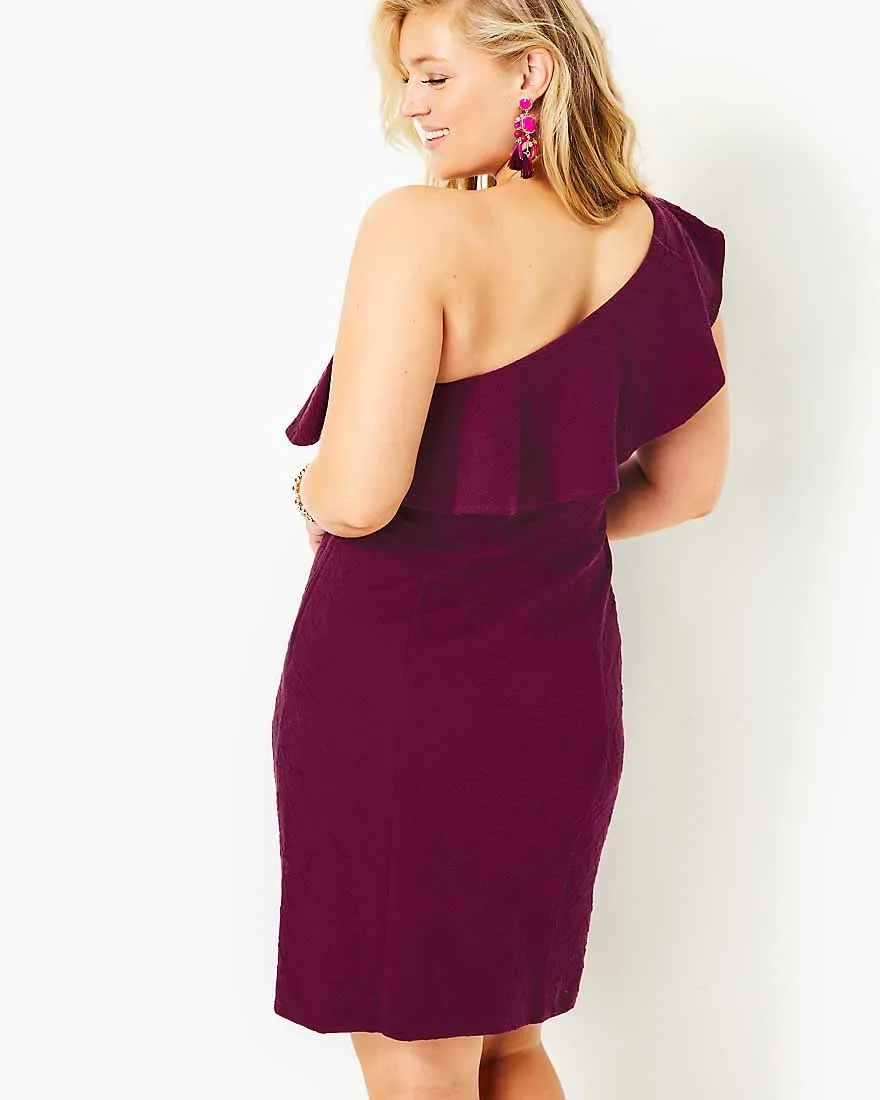 Bordeaux One Shoulder Dress