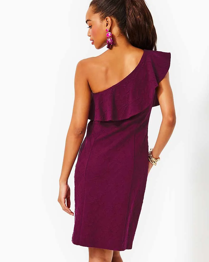 Bordeaux One Shoulder Dress