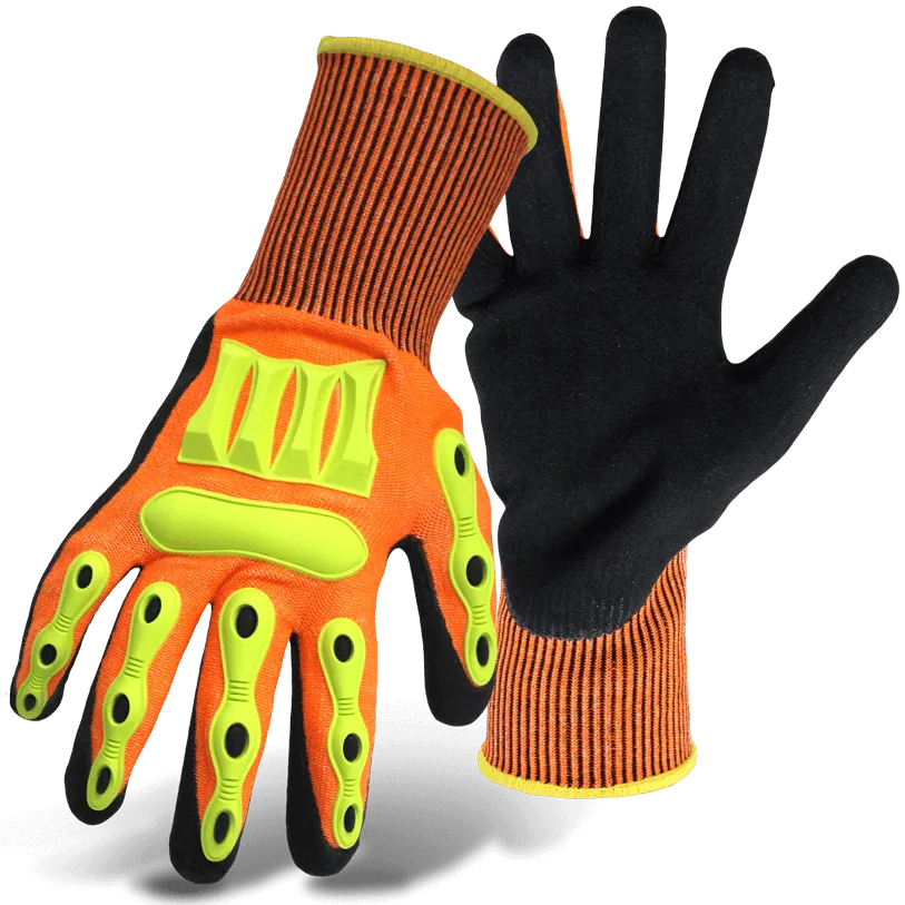 BOSS Barbarian Nitrile Coated Knit Wrist Impact Resistant Work Glove, Cut Level A3