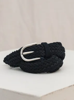 Braided Suede Belt Black