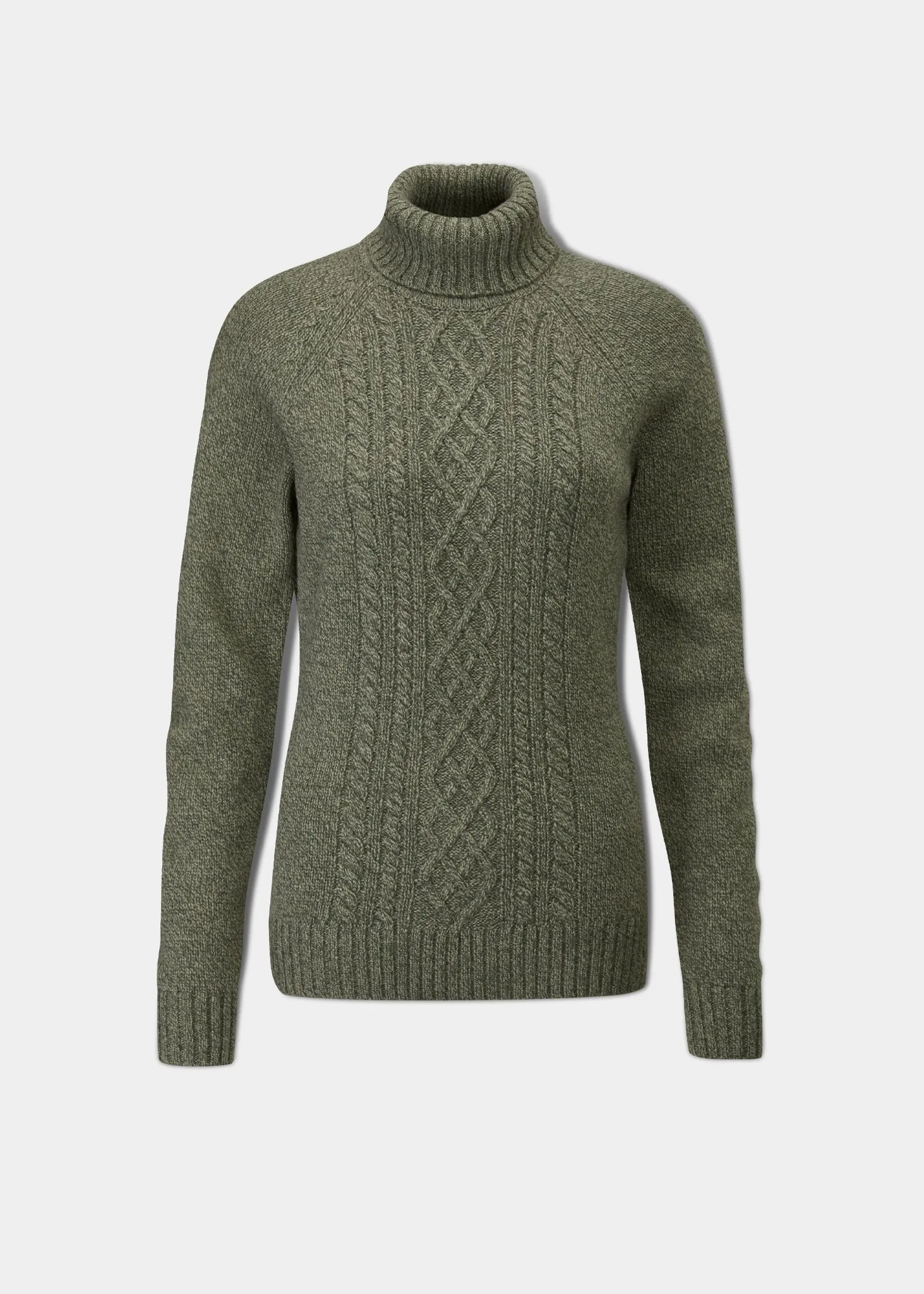 Brightmere Ladies Roll Neck Jumper In Olive