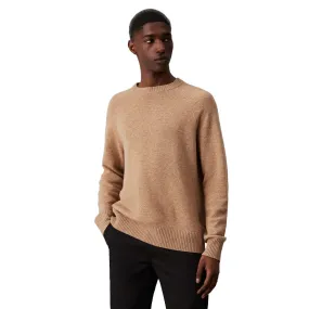 Calvin Klein Luxury Wool Crew Neck Sweater HH9 Travertine Heather