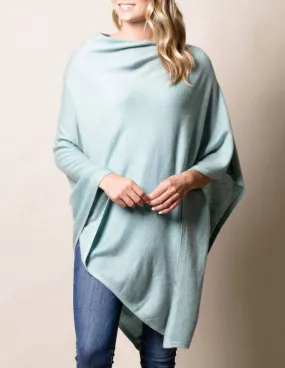 Cashmere & Wool Poncho - Sea