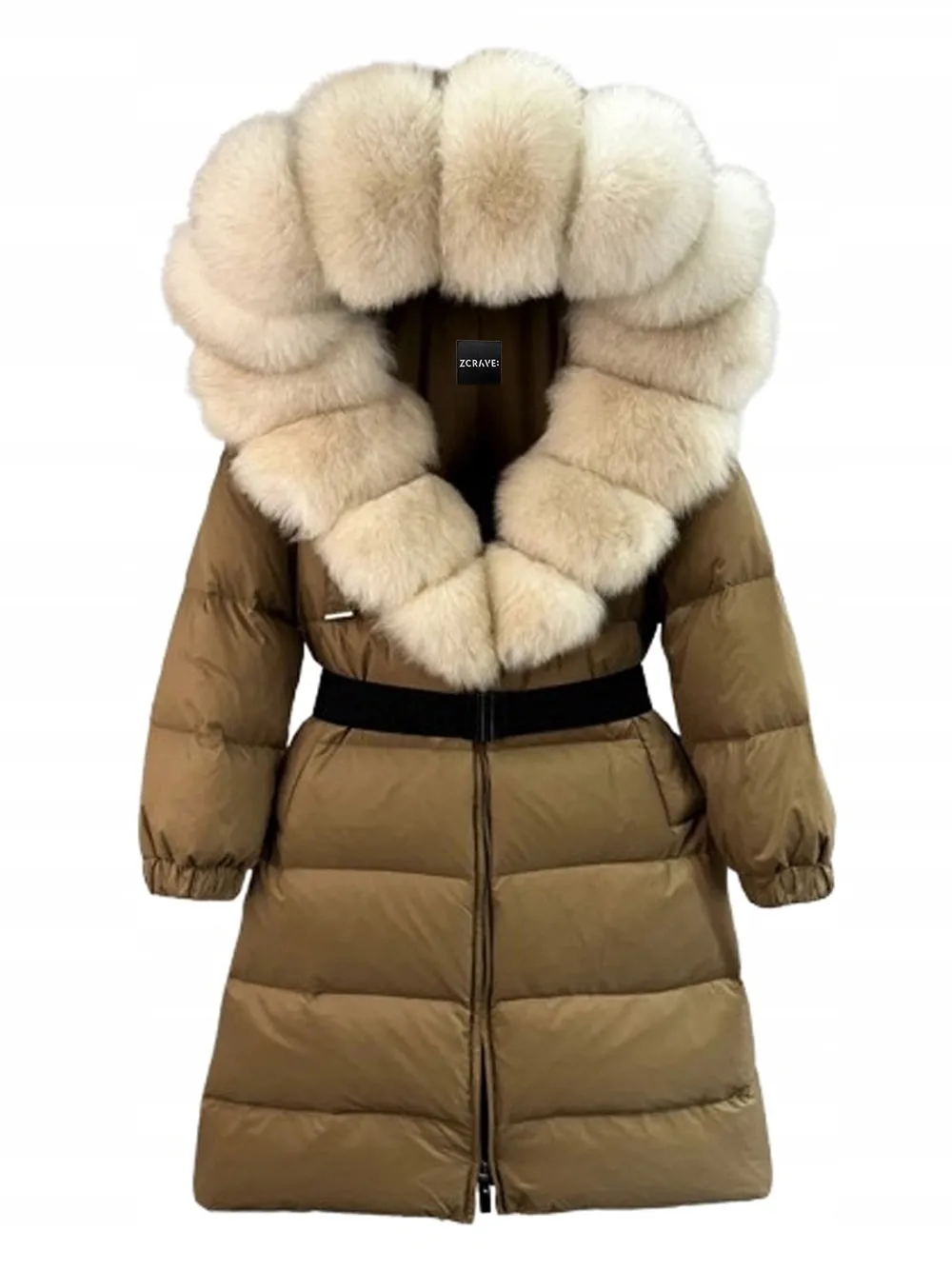 CENTRO Hooded Long Down Jacket