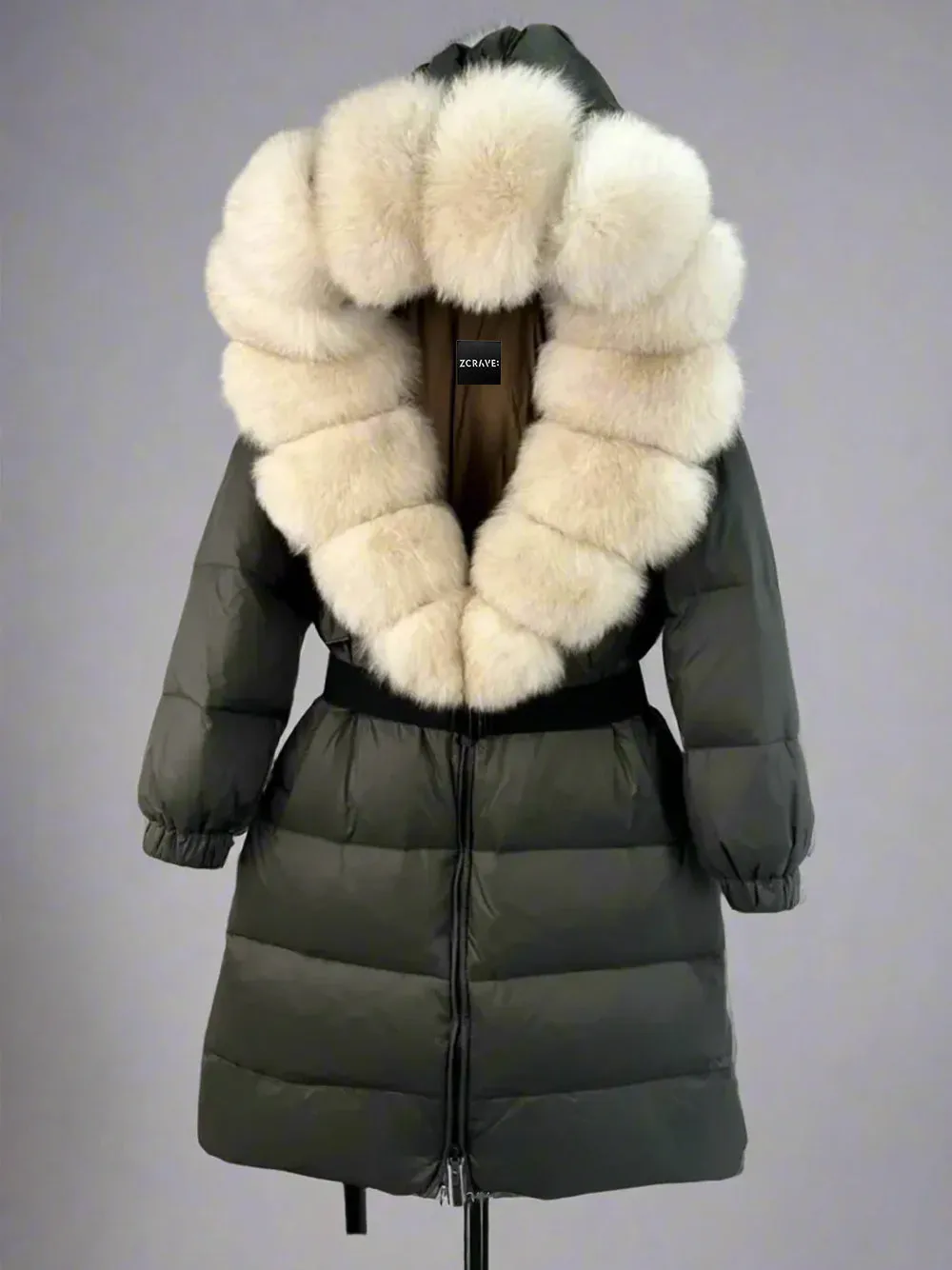 CENTRO Hooded Long Down Jacket