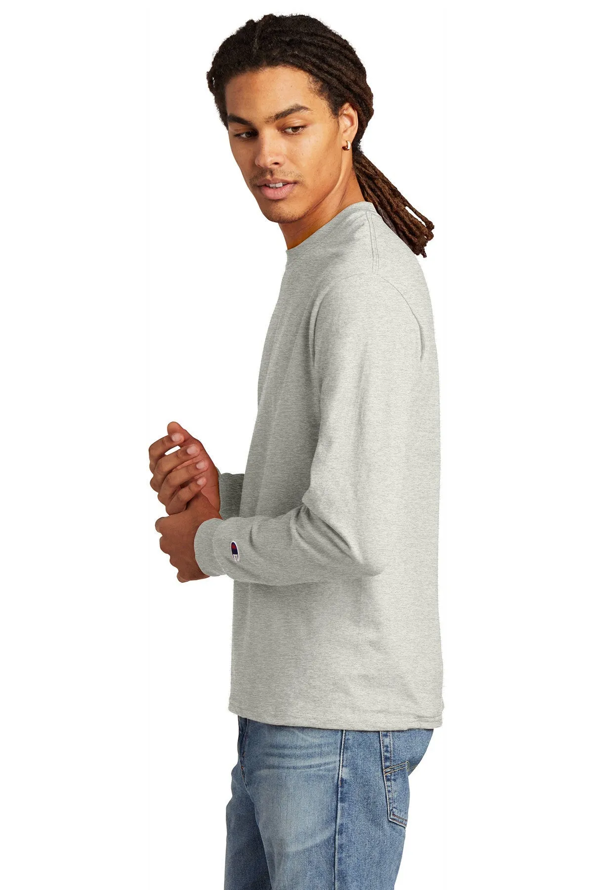 Champion Heritage Jersey Long Sleeve Tee, Oxford Grey