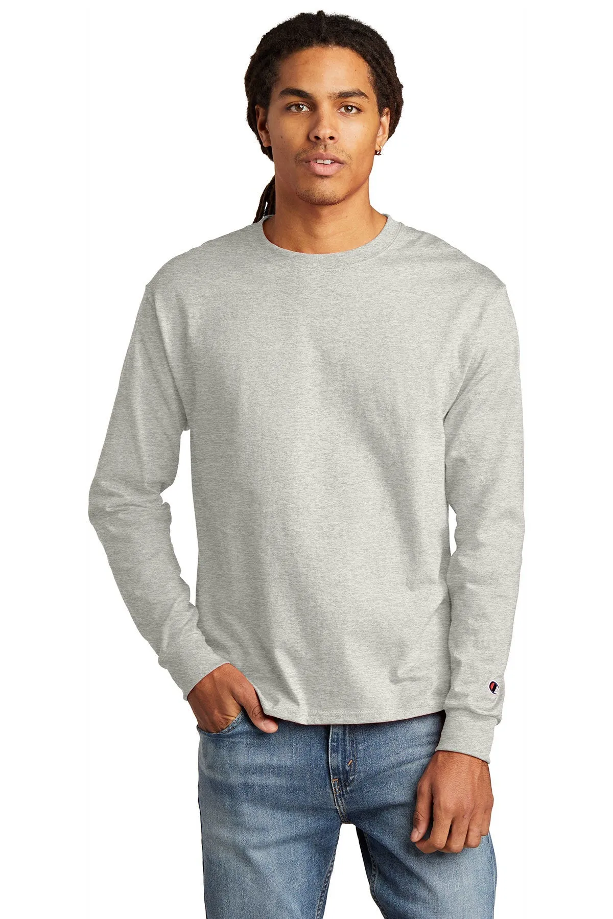 Champion Heritage Jersey Long Sleeve Tee, Oxford Grey