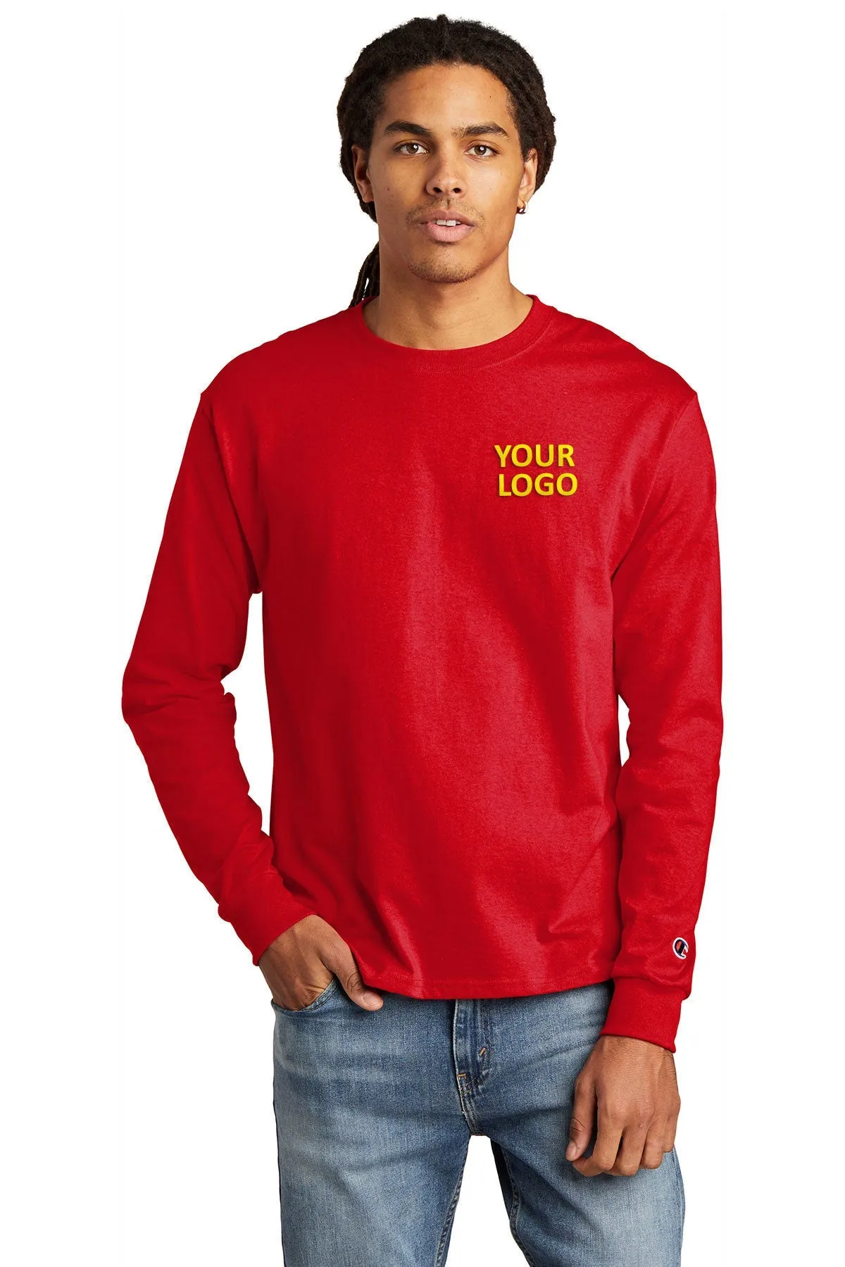 Champion Heritage Jersey Long Sleeve Tee, Red