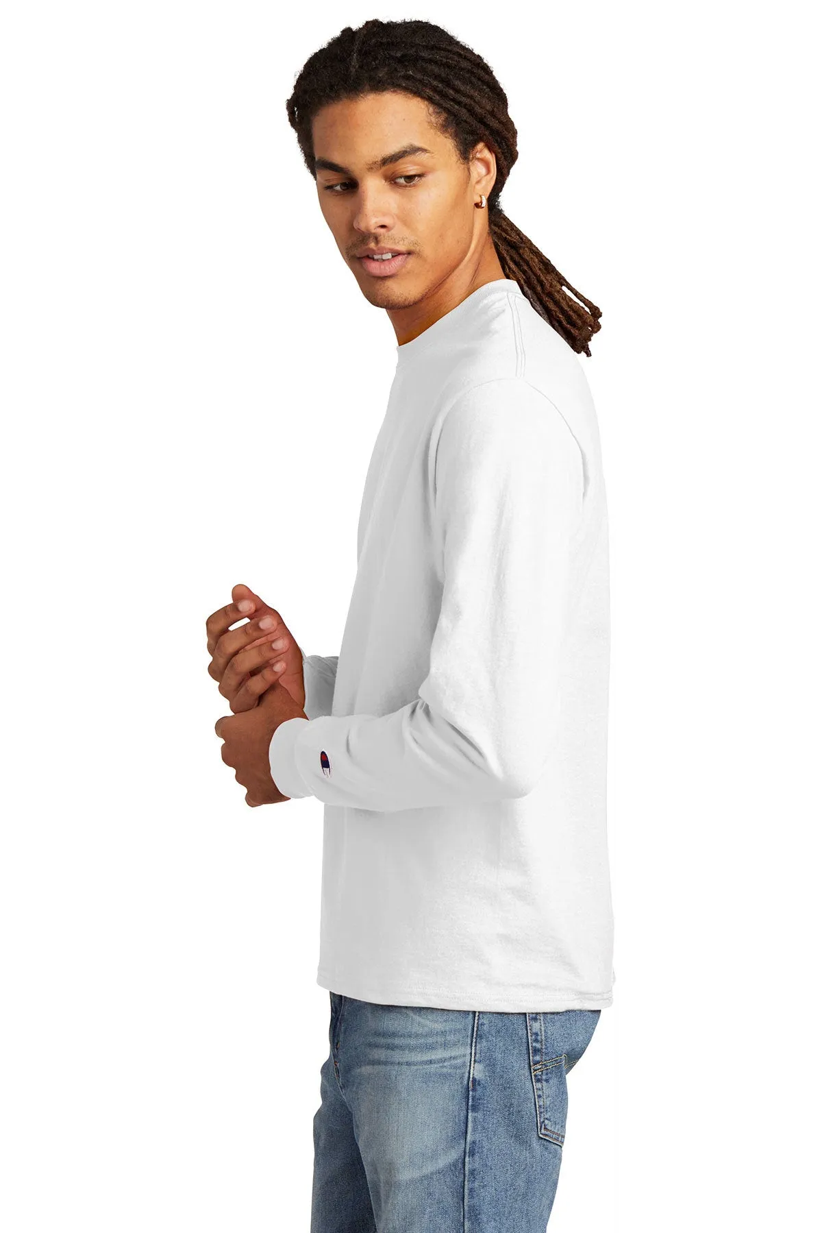 Champion Heritage Jersey Long Sleeve Tee, White