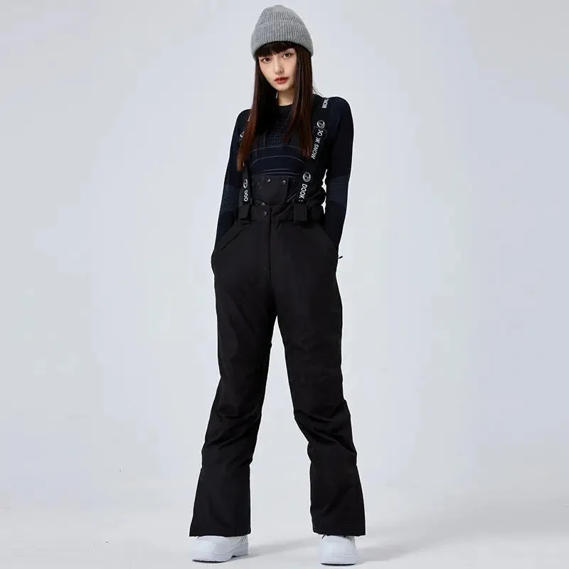 Chic One-piece Snow Bibs Pants Female Insulated Snow Suits