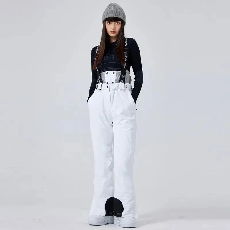 Chic One-piece Snow Bibs Pants Female Insulated Snow Suits