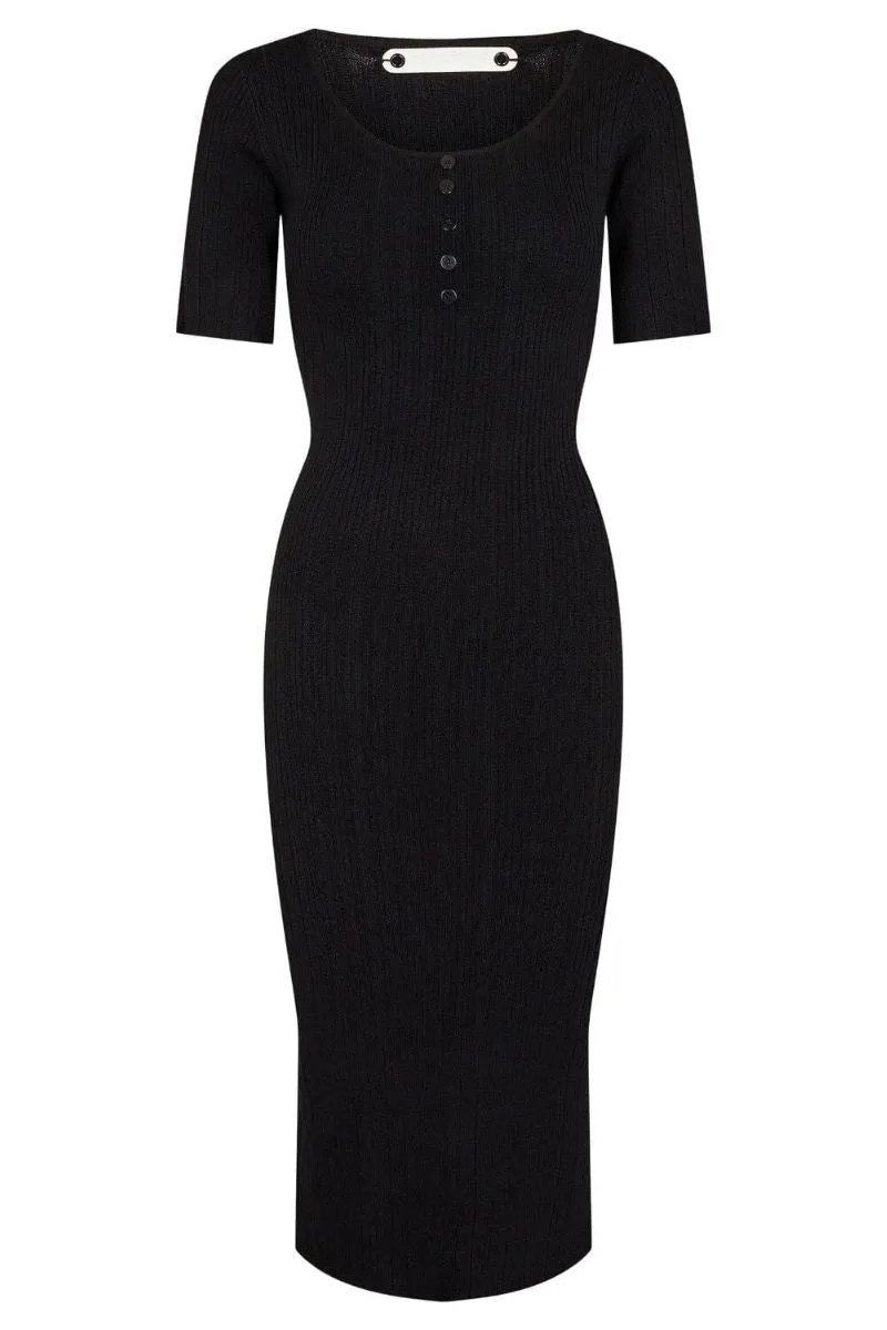 Claire Rib Knit Dress 36106 | Black | Kjole fra Co'couture