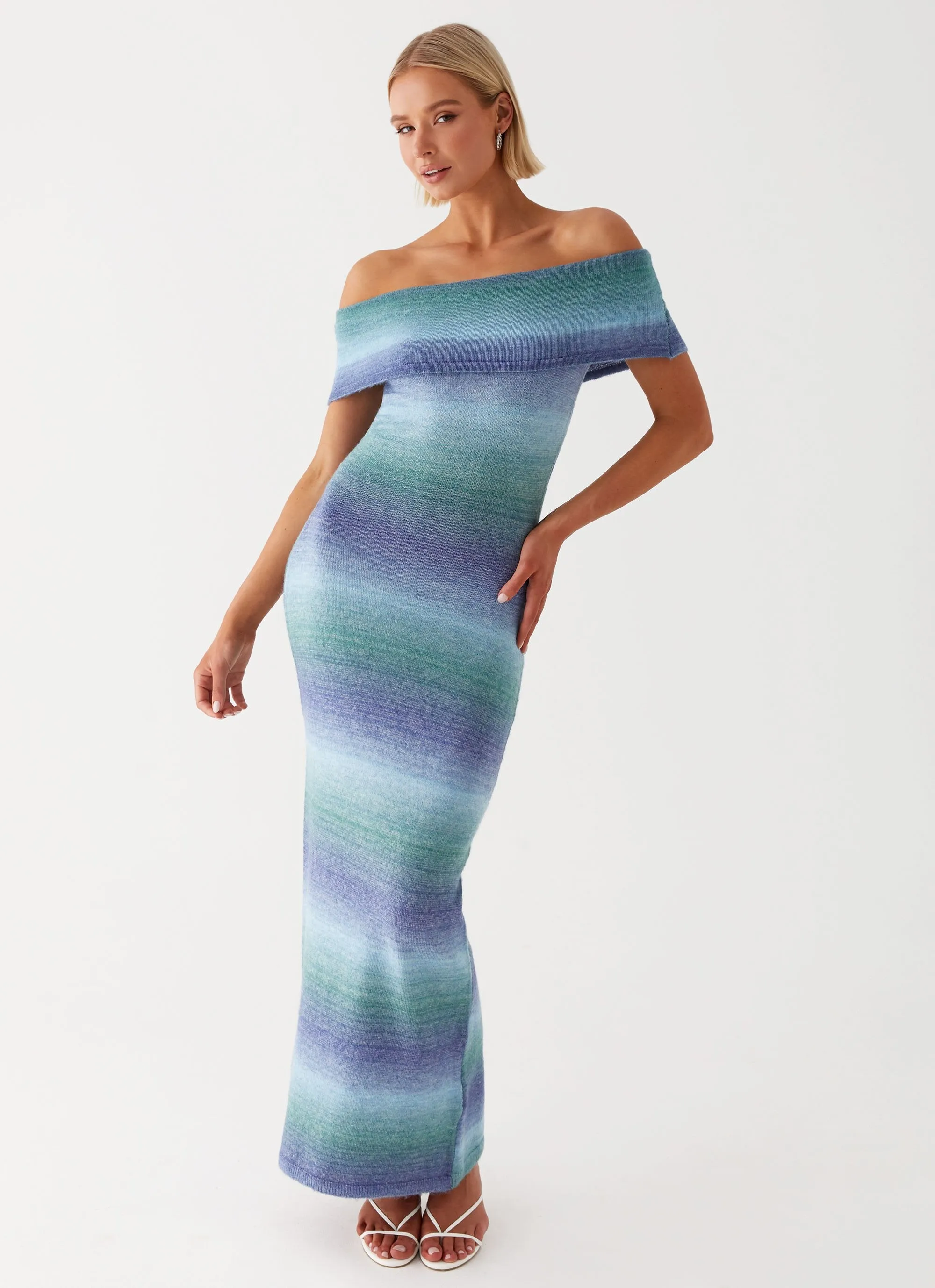 Clarity Knit Maxi Dress - Blue Ombre