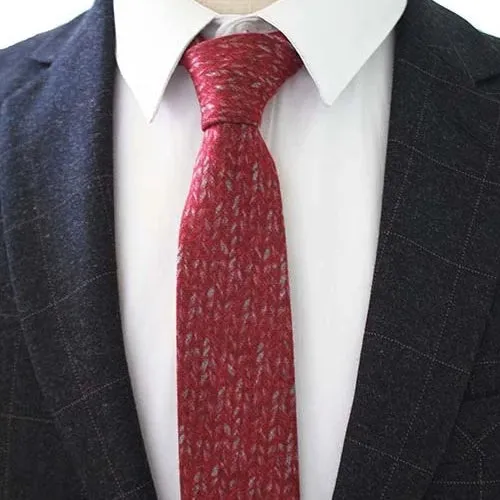 Classy Men Red Knit Cotton Necktie