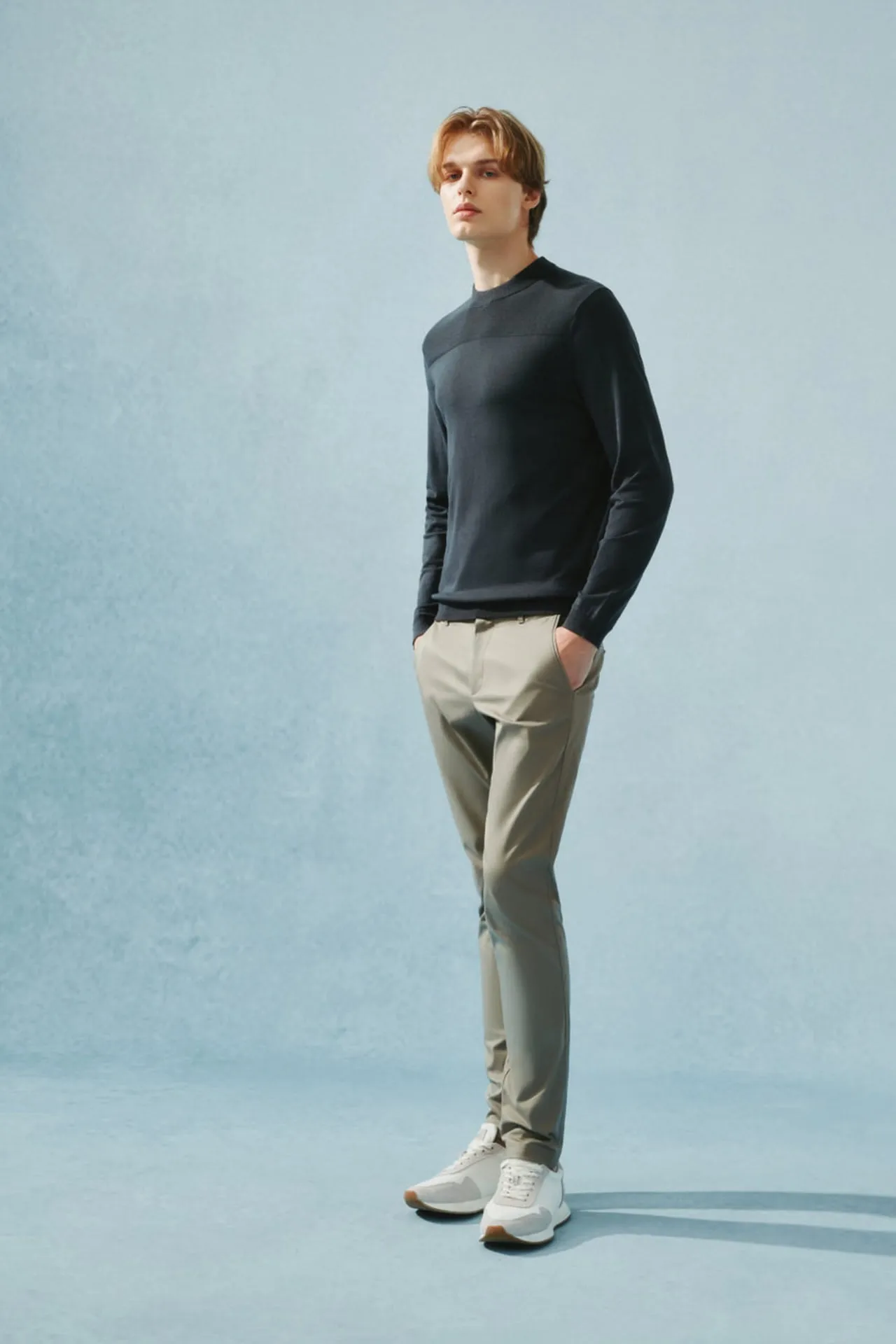 Compact Knit Mock Neck Sweater