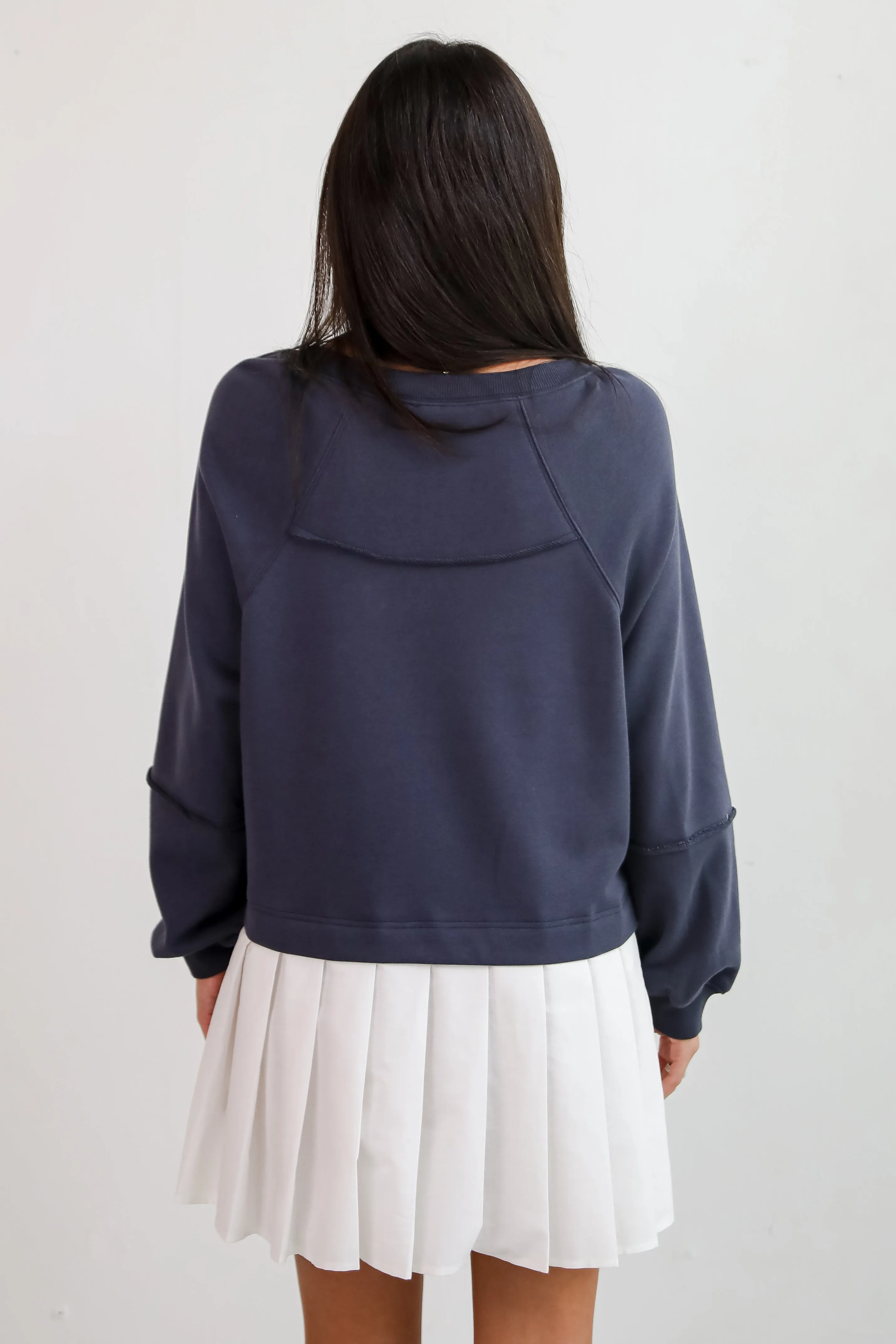 Contemporary Comfort Navy Sweatshirt Dress