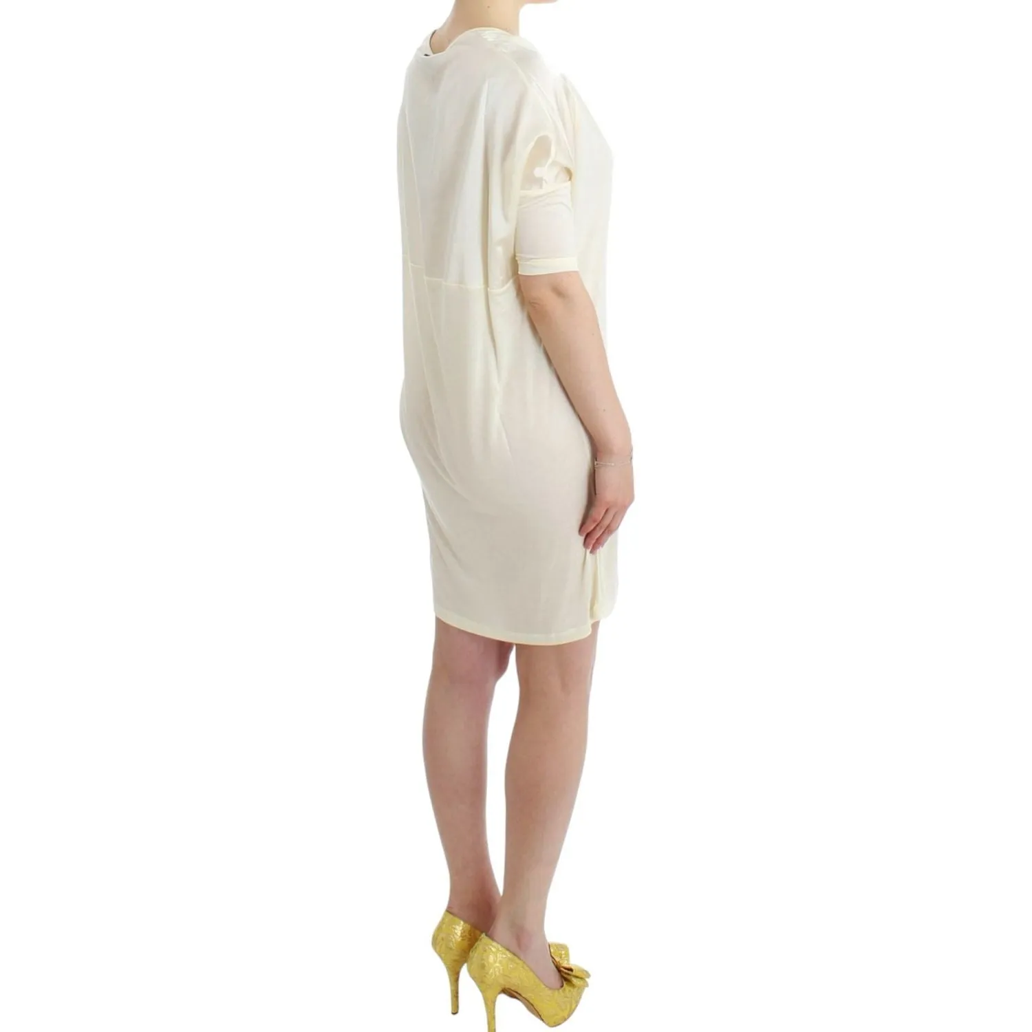 Costume National Chic White Modal Above-Knee Dress