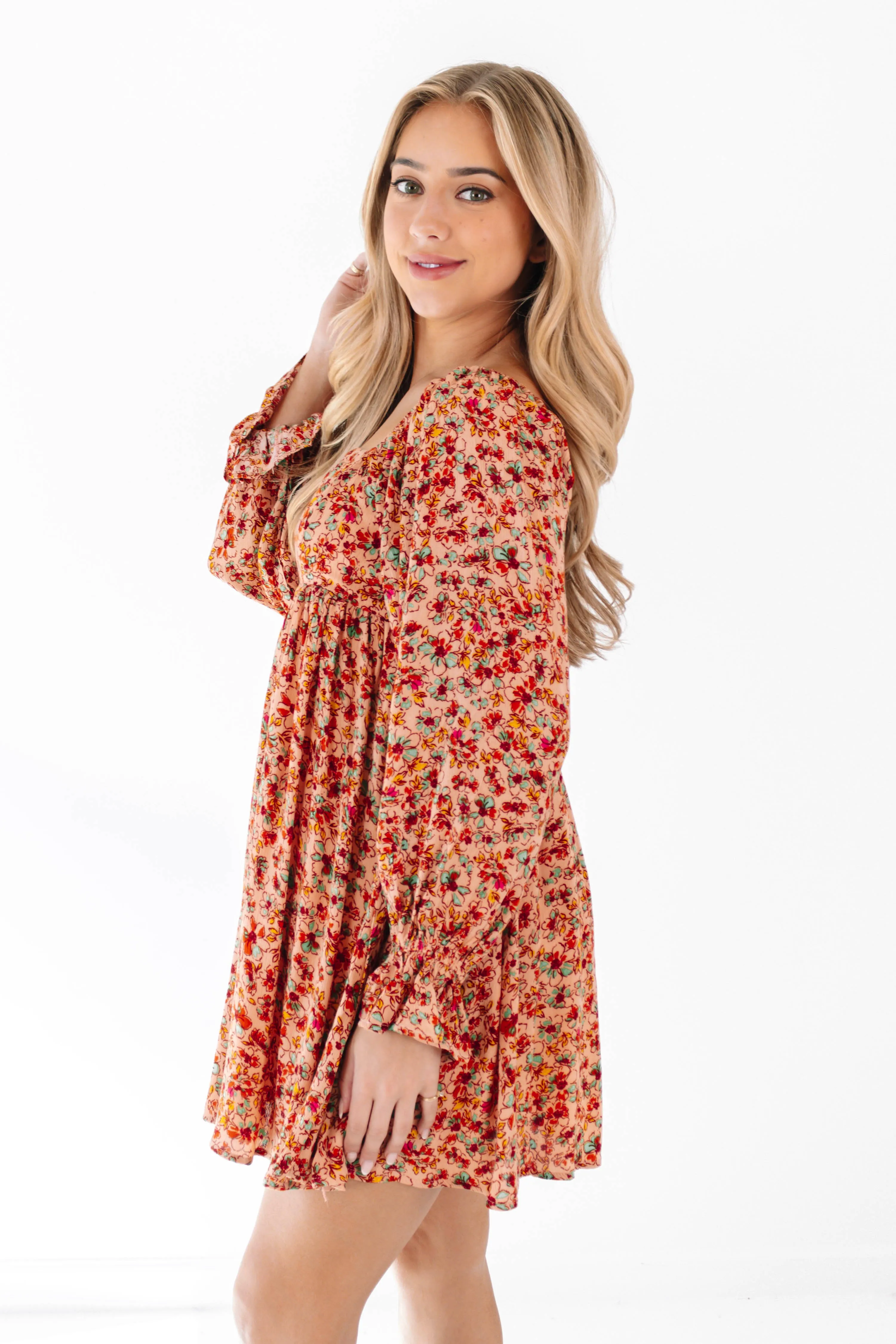 Crisp Weather Dress - Apricot