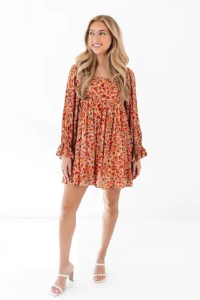 Crisp Weather Dress - Apricot