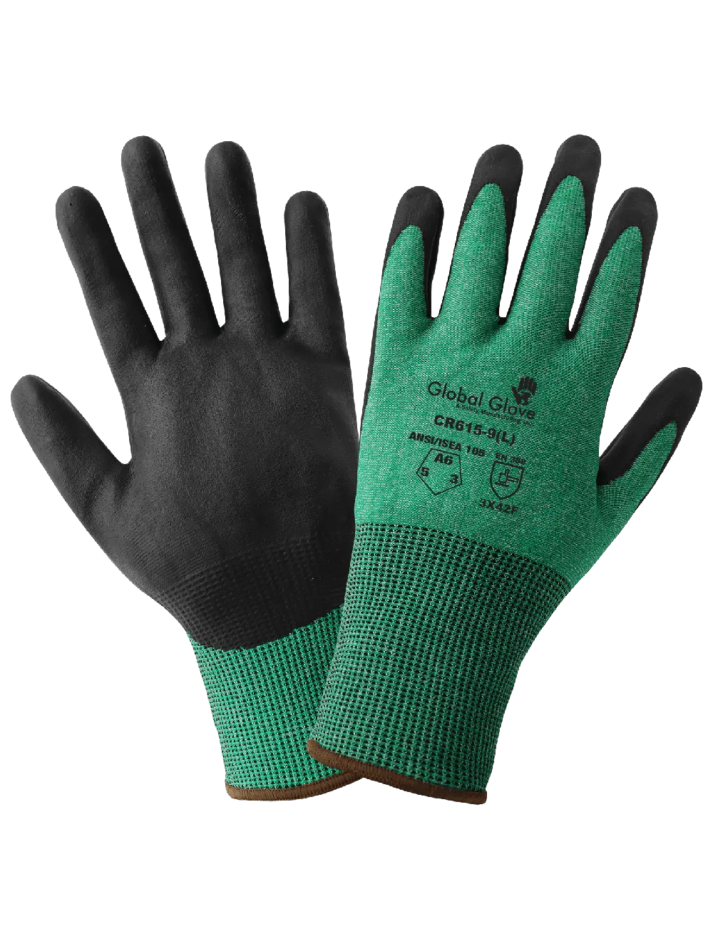 Cut Level A6 Nitrile-Coated Gloves with Abrasion, and Puncture Resistance - CR615