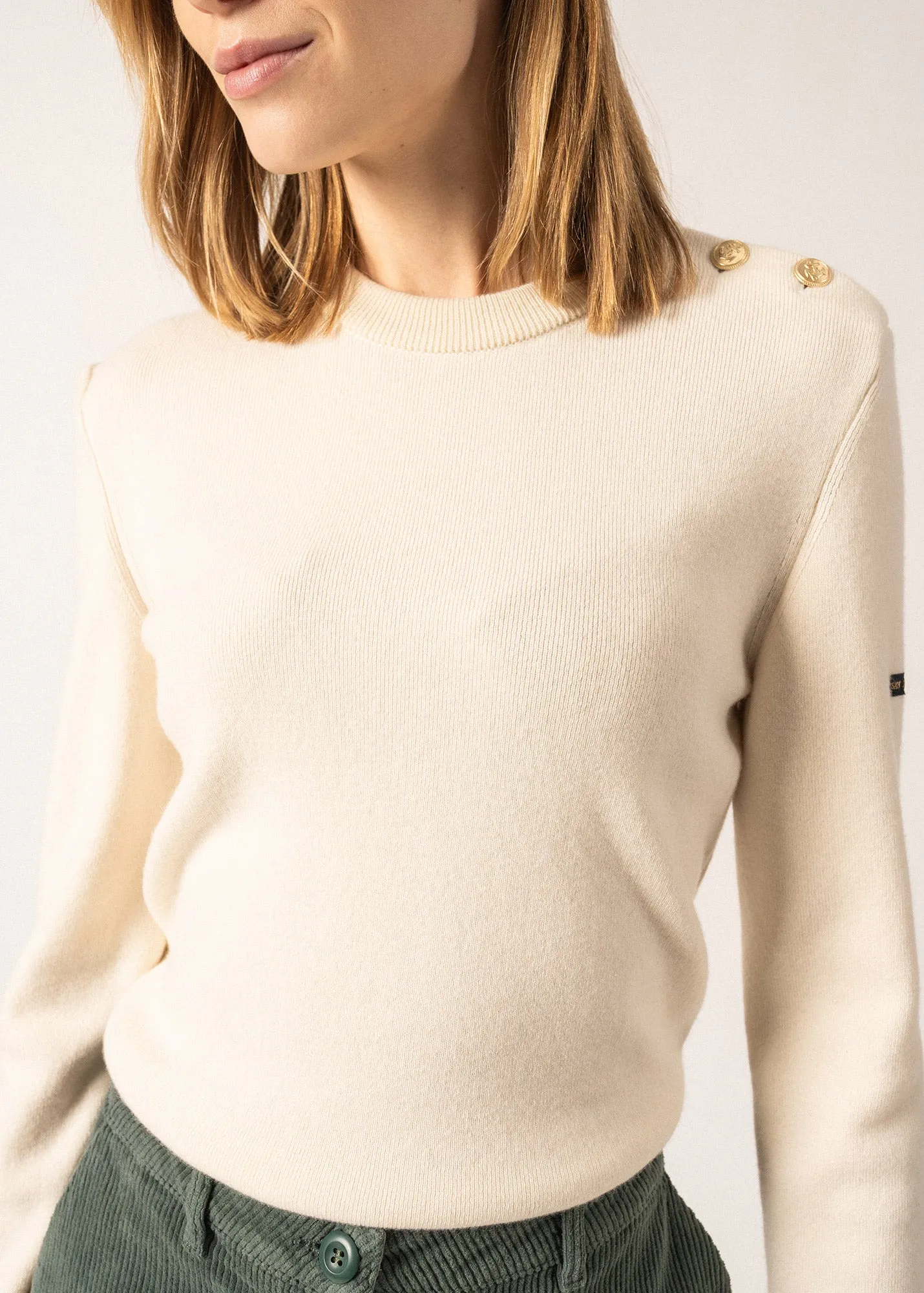 Dax plain sailor jumper - in cashmere (ECUME)