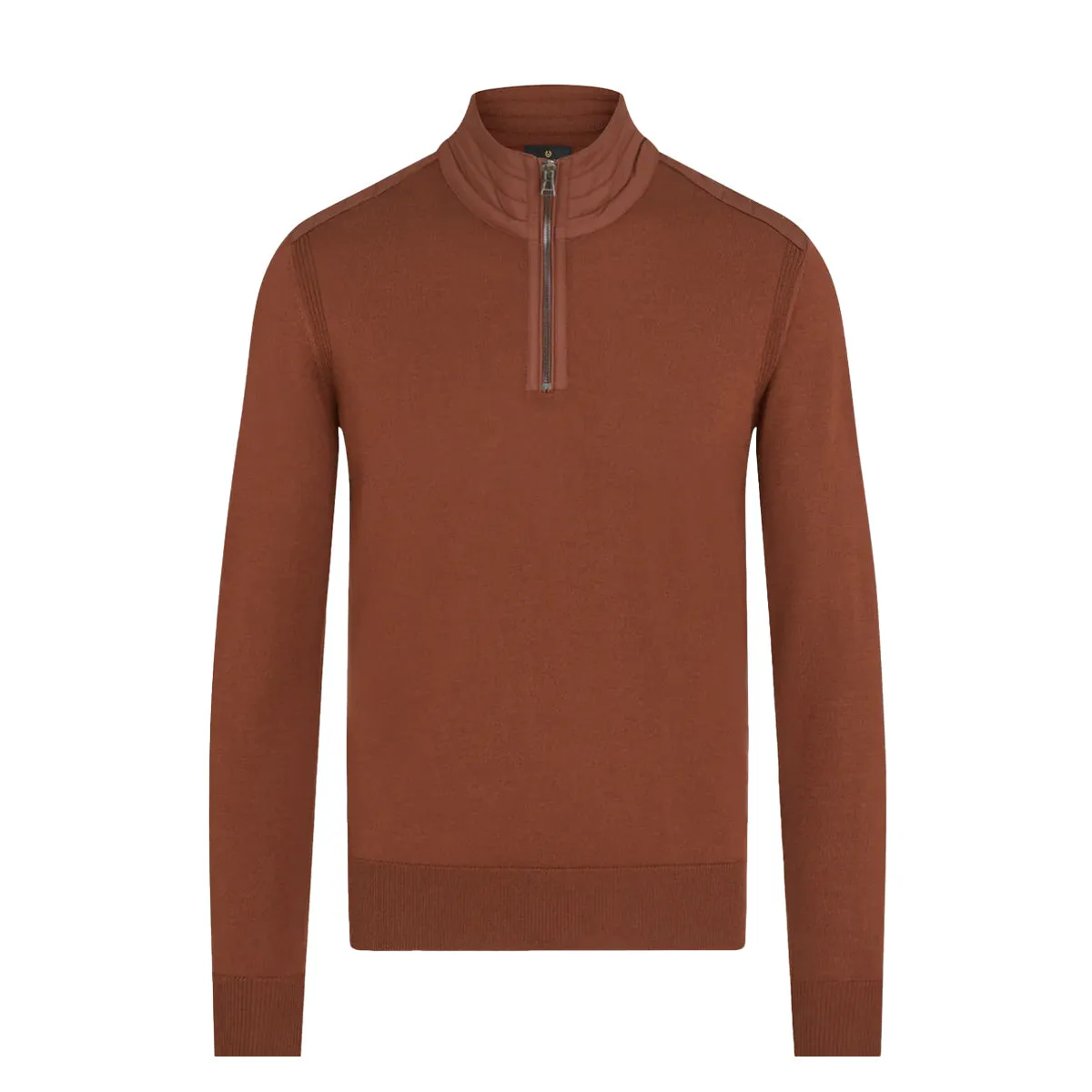 Deep Copper Kilmington Merino Wool Quarter Zip Sweater