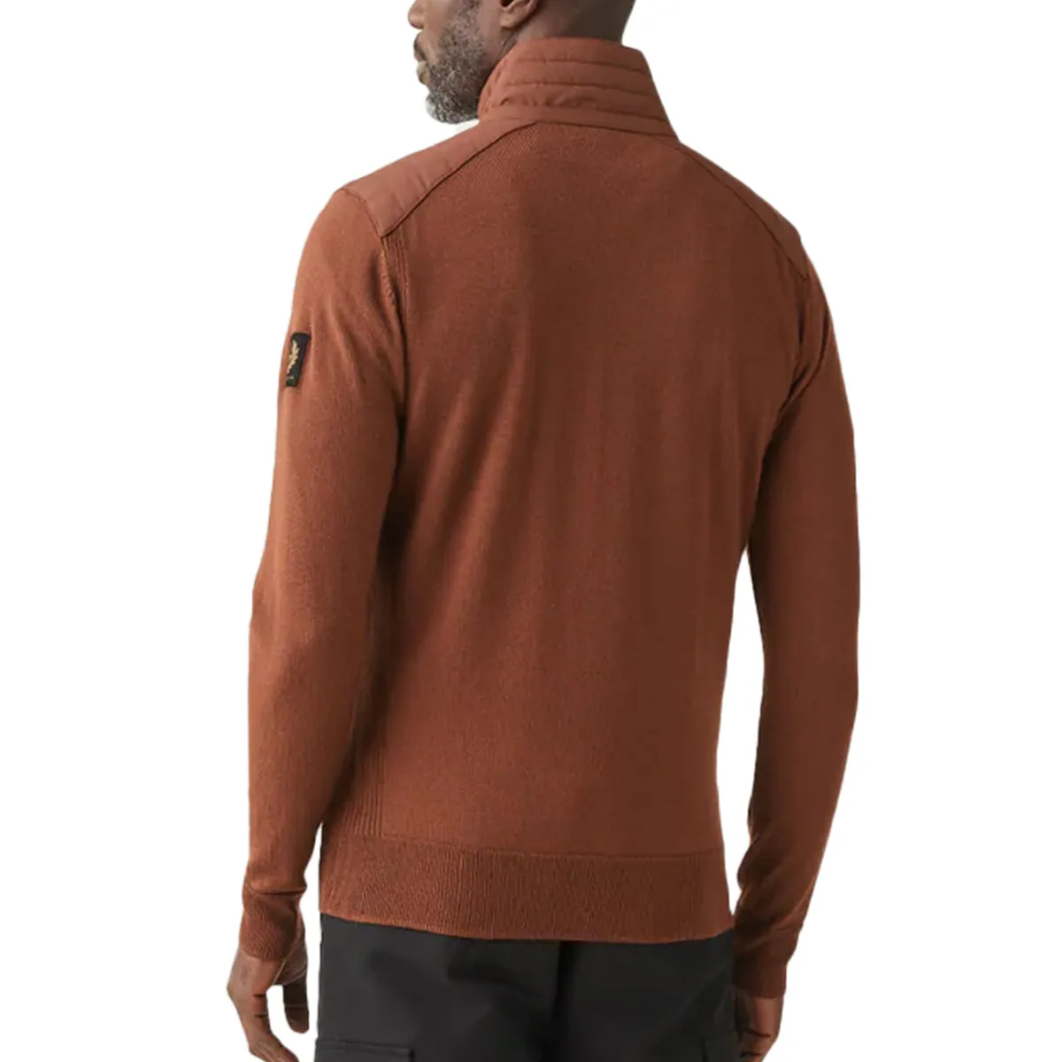 Deep Copper Kilmington Merino Wool Quarter Zip Sweater