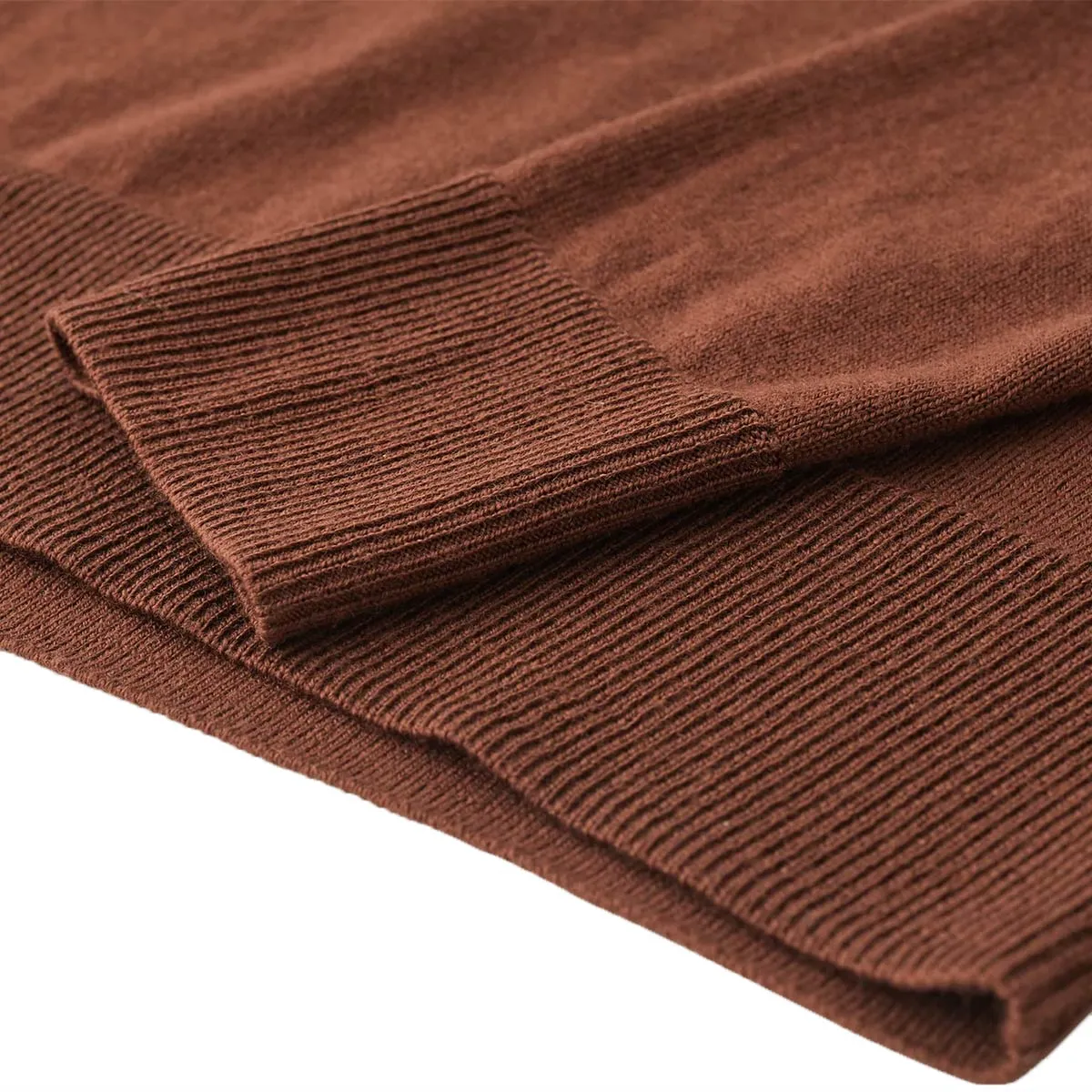 Deep Copper Kilmington Merino Wool Quarter Zip Sweater