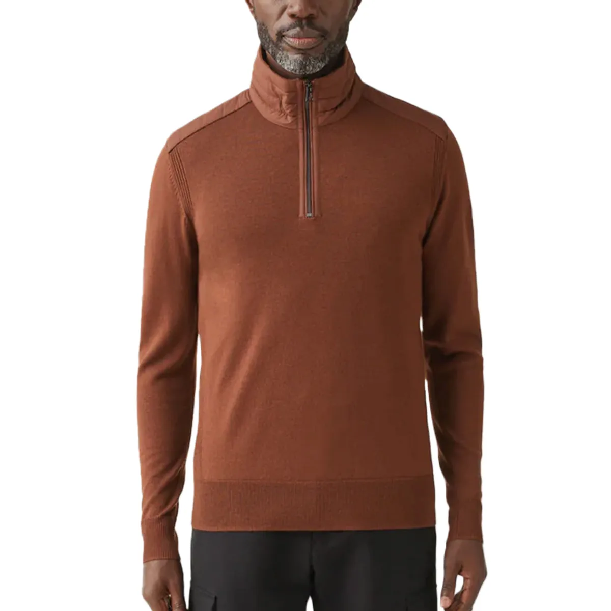 Deep Copper Kilmington Merino Wool Quarter Zip Sweater