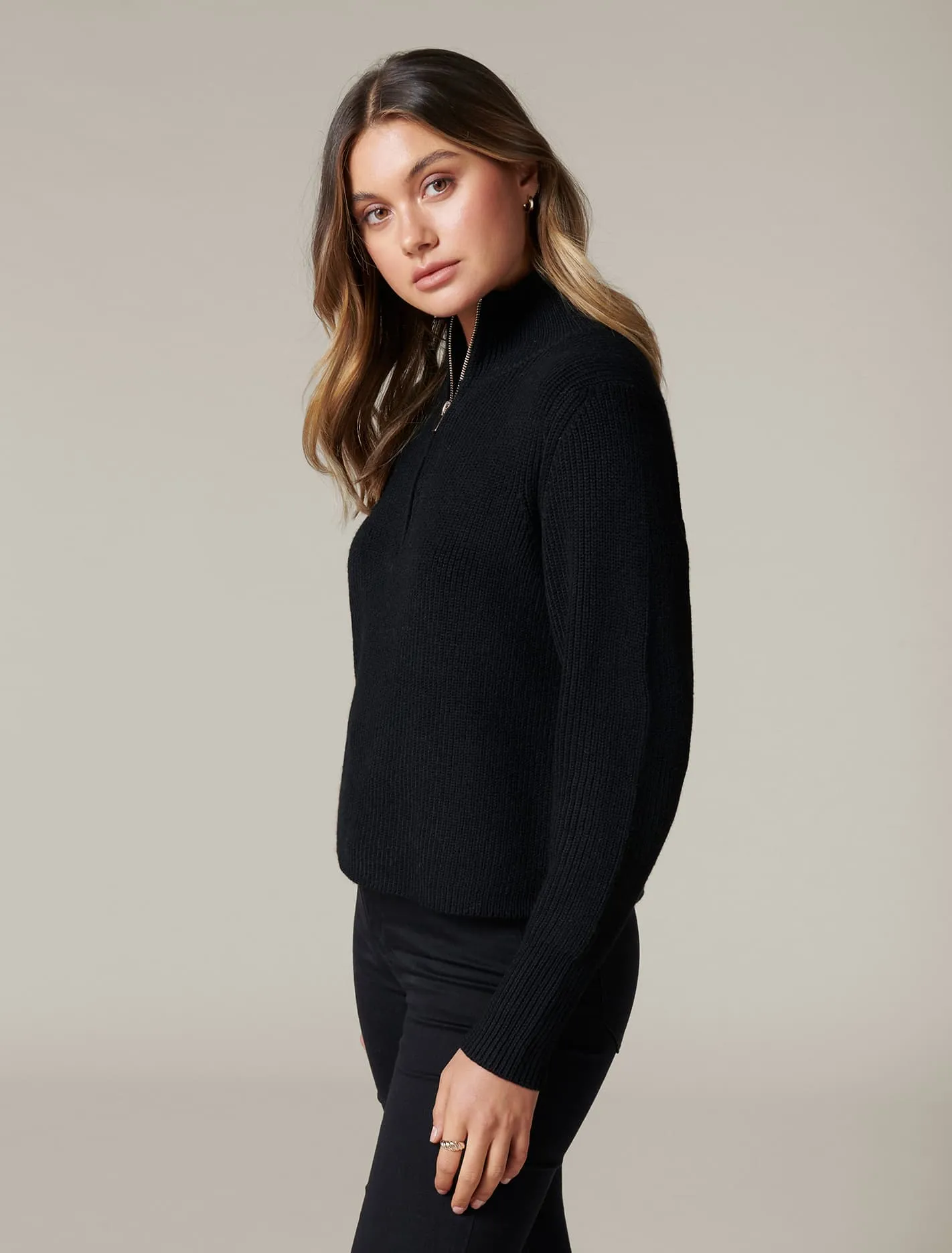 Demi Zip Front Knit Jumper