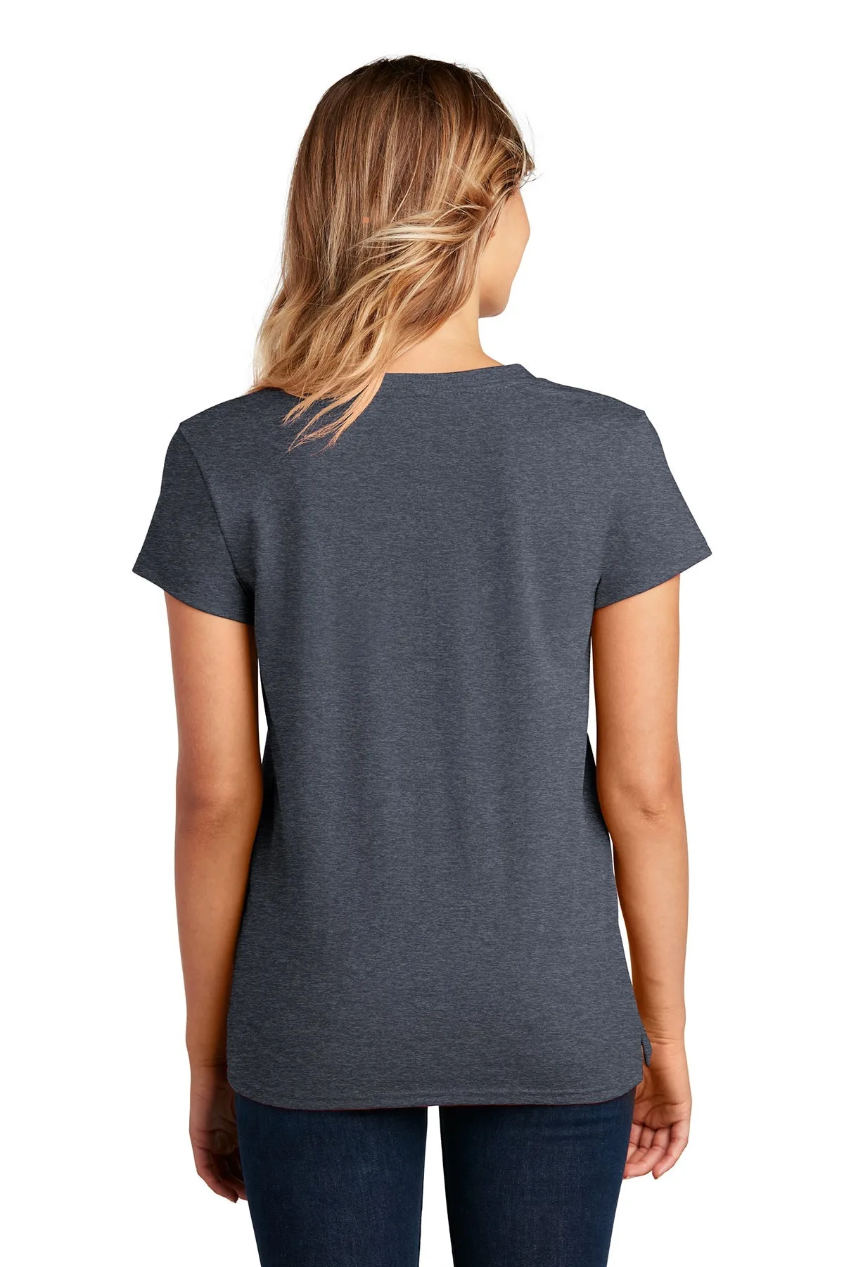 District Women Re-Tee V-Necks, Heathered Navy