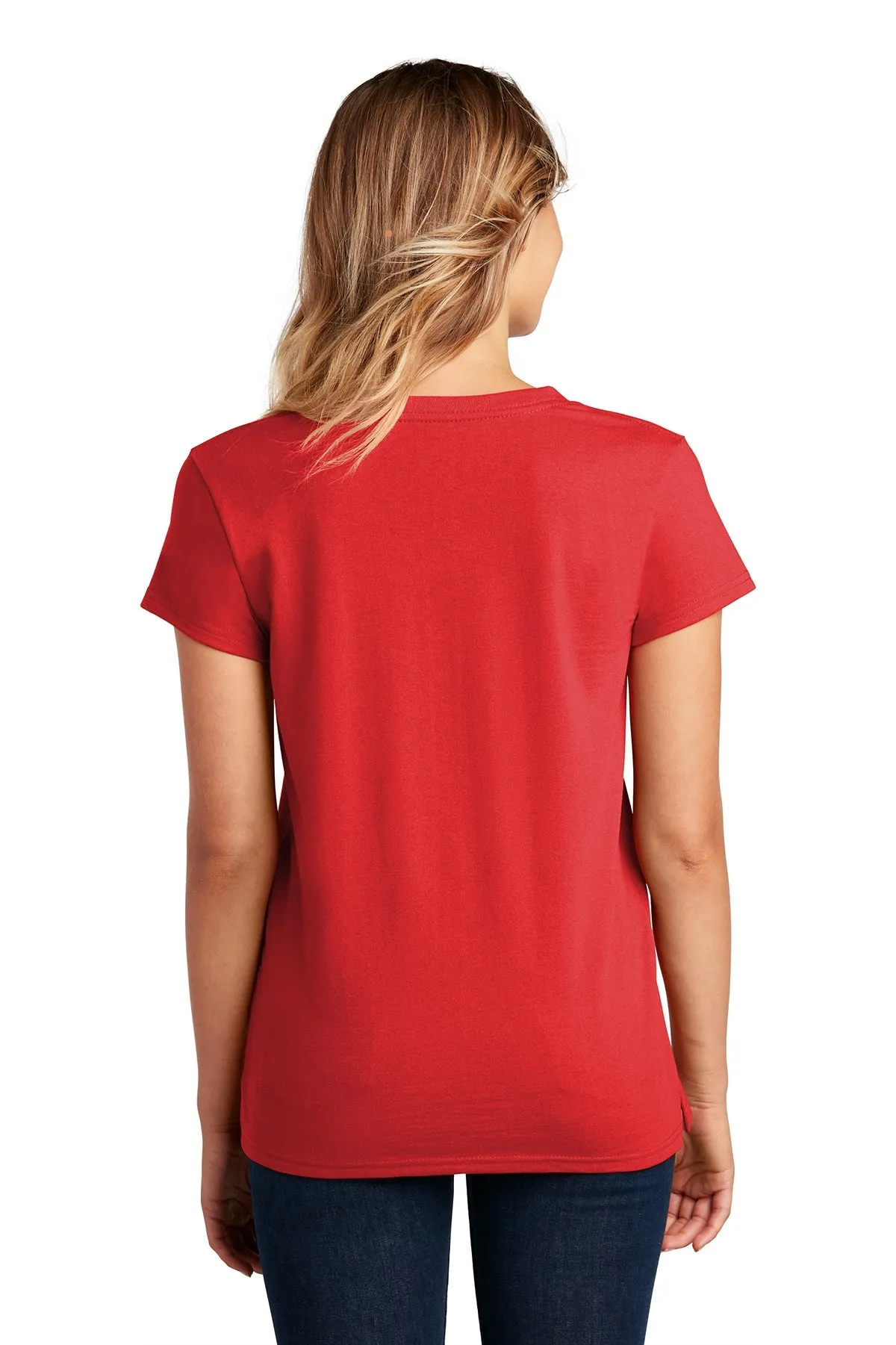 District Women Re-Tee V-Necks, Ruby Red