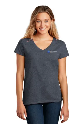 District Womens V-Neck Tee, Heathered Navy [GuidePoint Security]