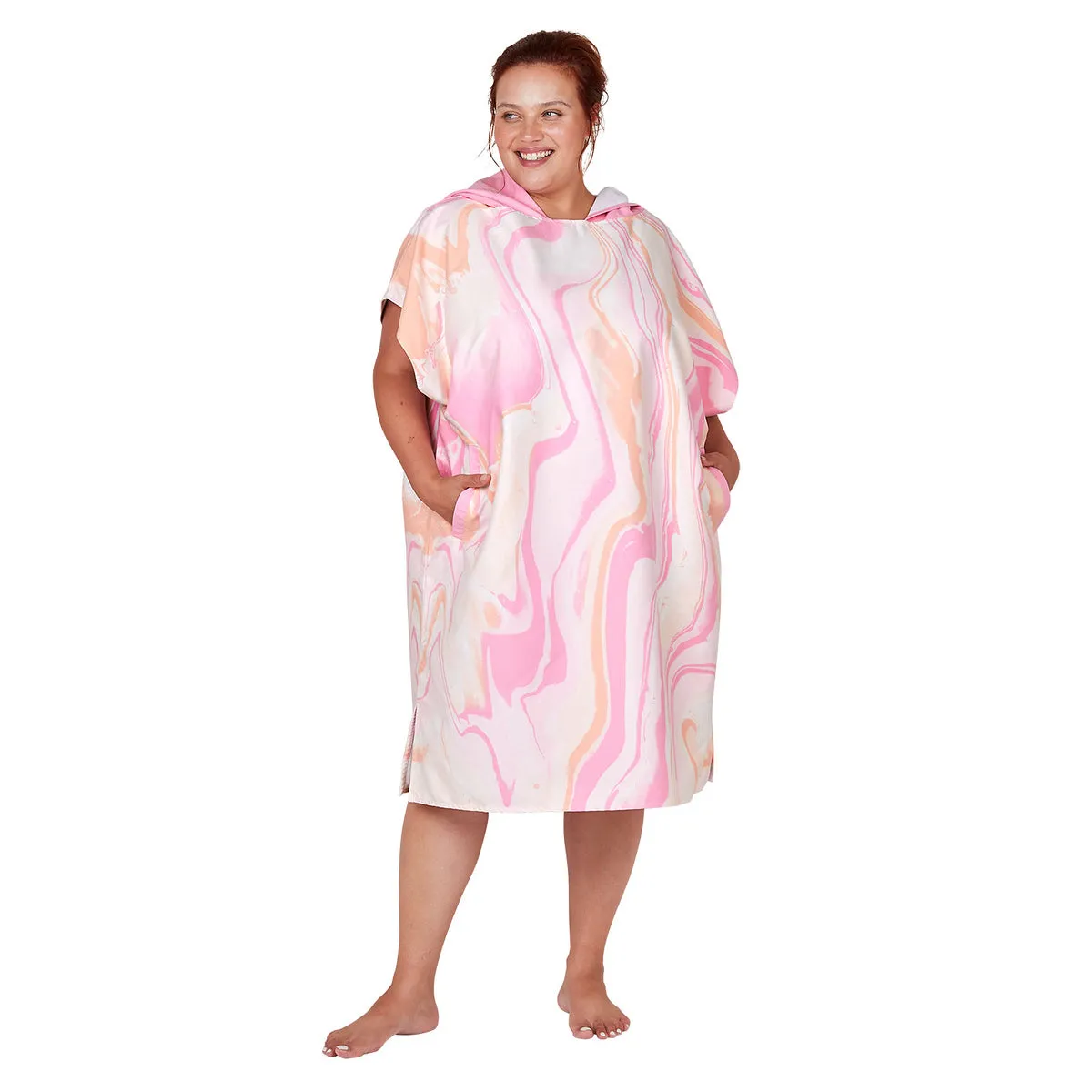 Dock & Bay Adult Poncho - Marble - Peach Melba - Outlet