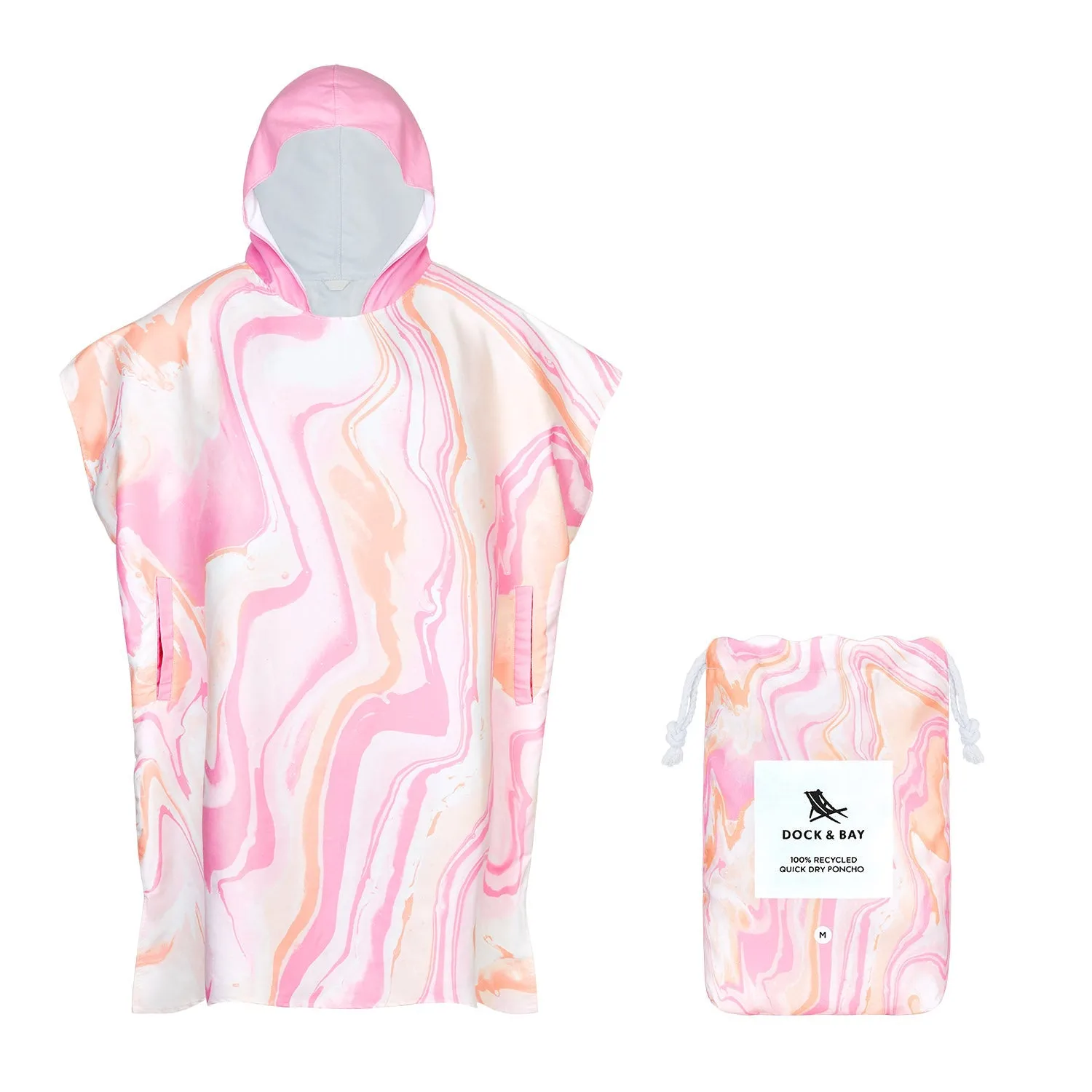 Dock & Bay Adult Poncho - Marble - Peach Melba - Outlet