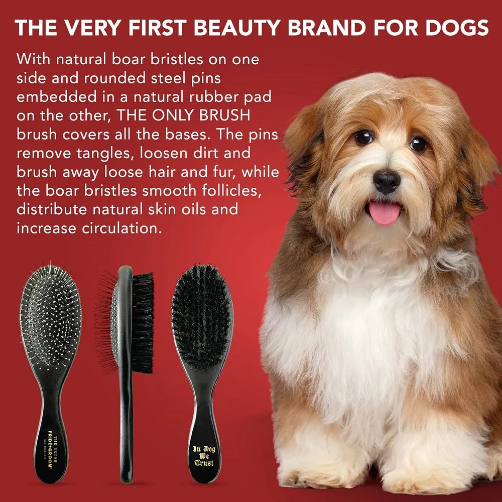 Dual-Sided Wooden Brush for Dogs