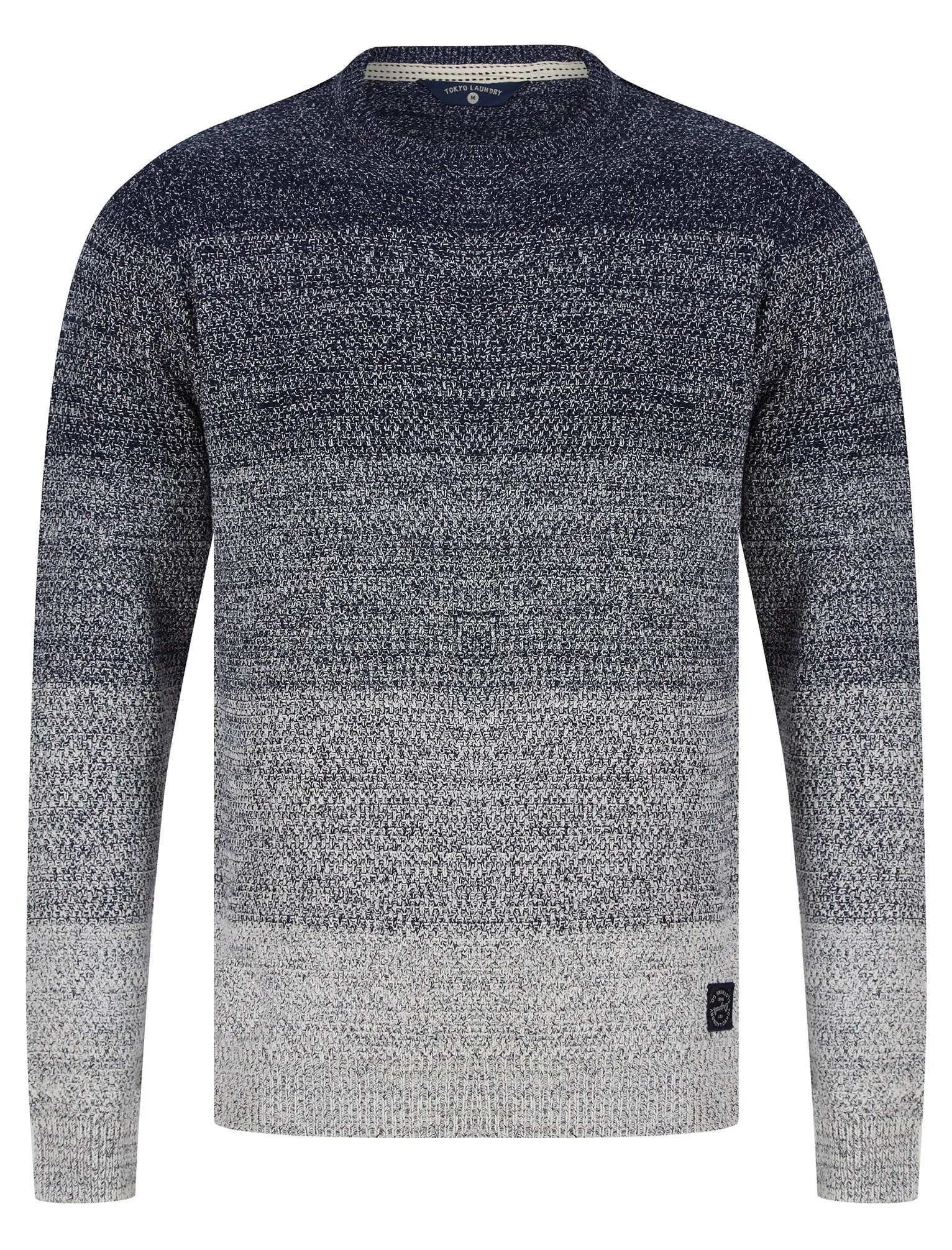 Dusen Graduated Colour Block Knitted Jumper in Navy - Tokyo Laundry