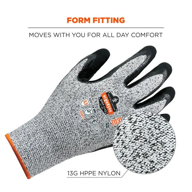 Ergodyne ProFlex 7031 Nitrile Coated A3 Cut-Resistant Gloves - Gray