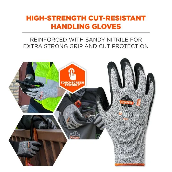 Ergodyne ProFlex 7031 Nitrile Coated A3 Cut-Resistant Gloves - Gray