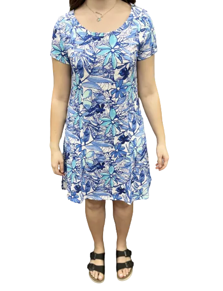 Escape by Habitat Batik Scoopneck Pocket Dress E81440-Marina