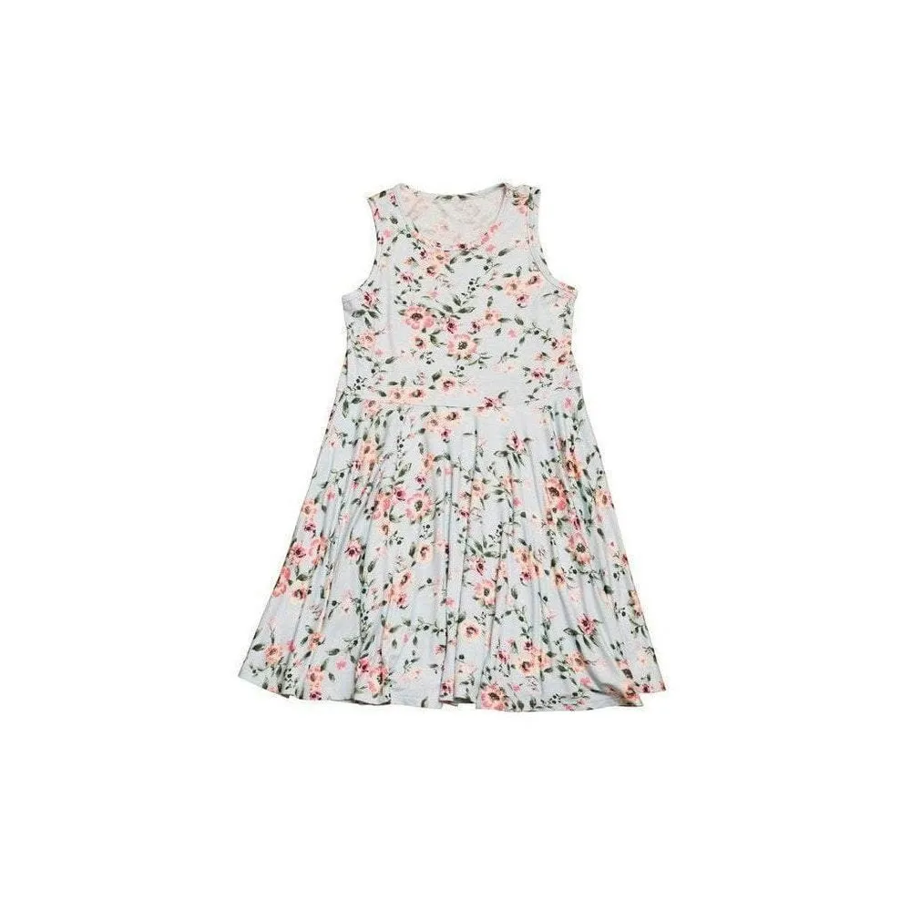 Everly Grey Toddler and Kids Girl Lucia Kids Twirly Dress Cloud Blue Floral