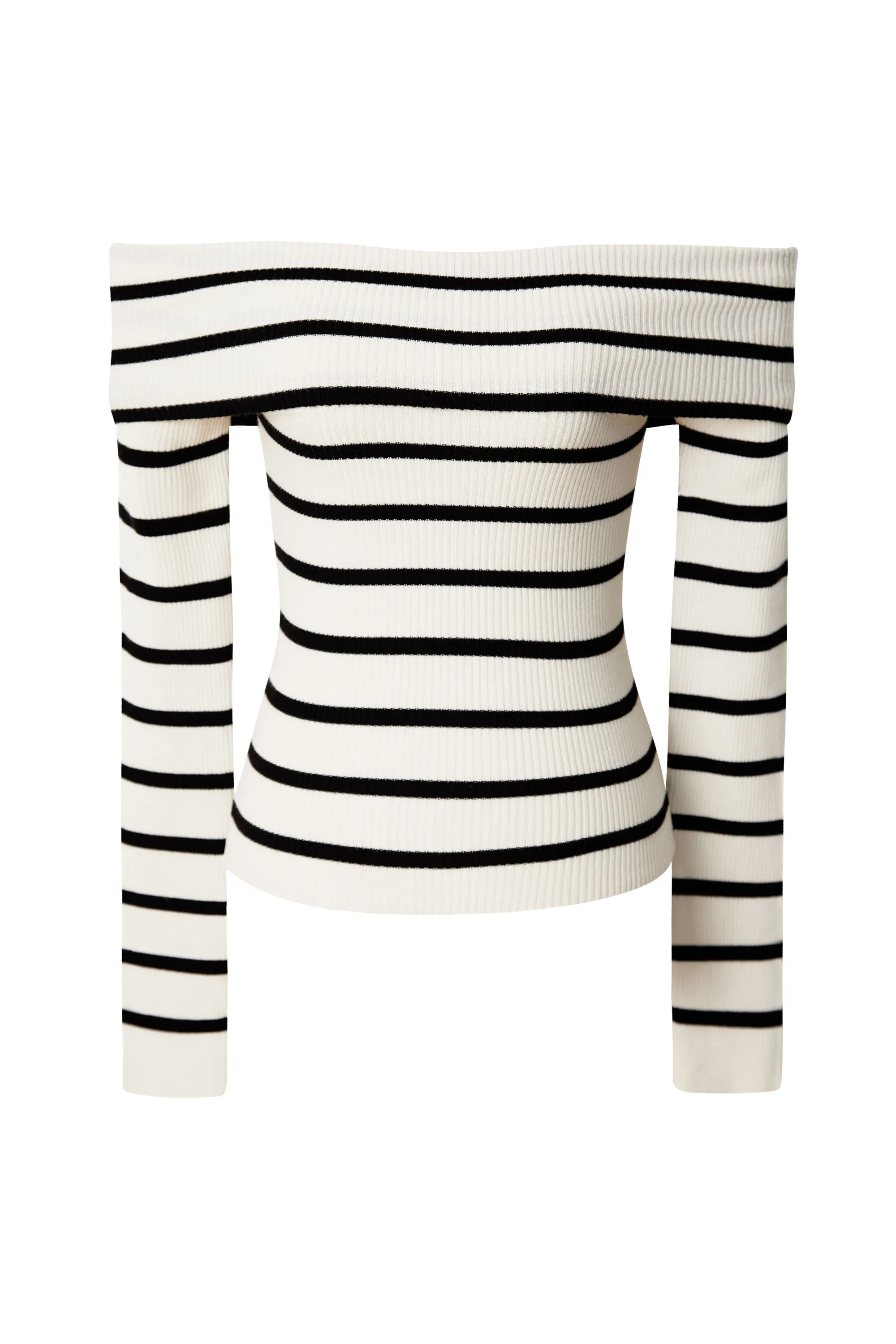 Faustina Stripe Off The Shoulder Knit Top