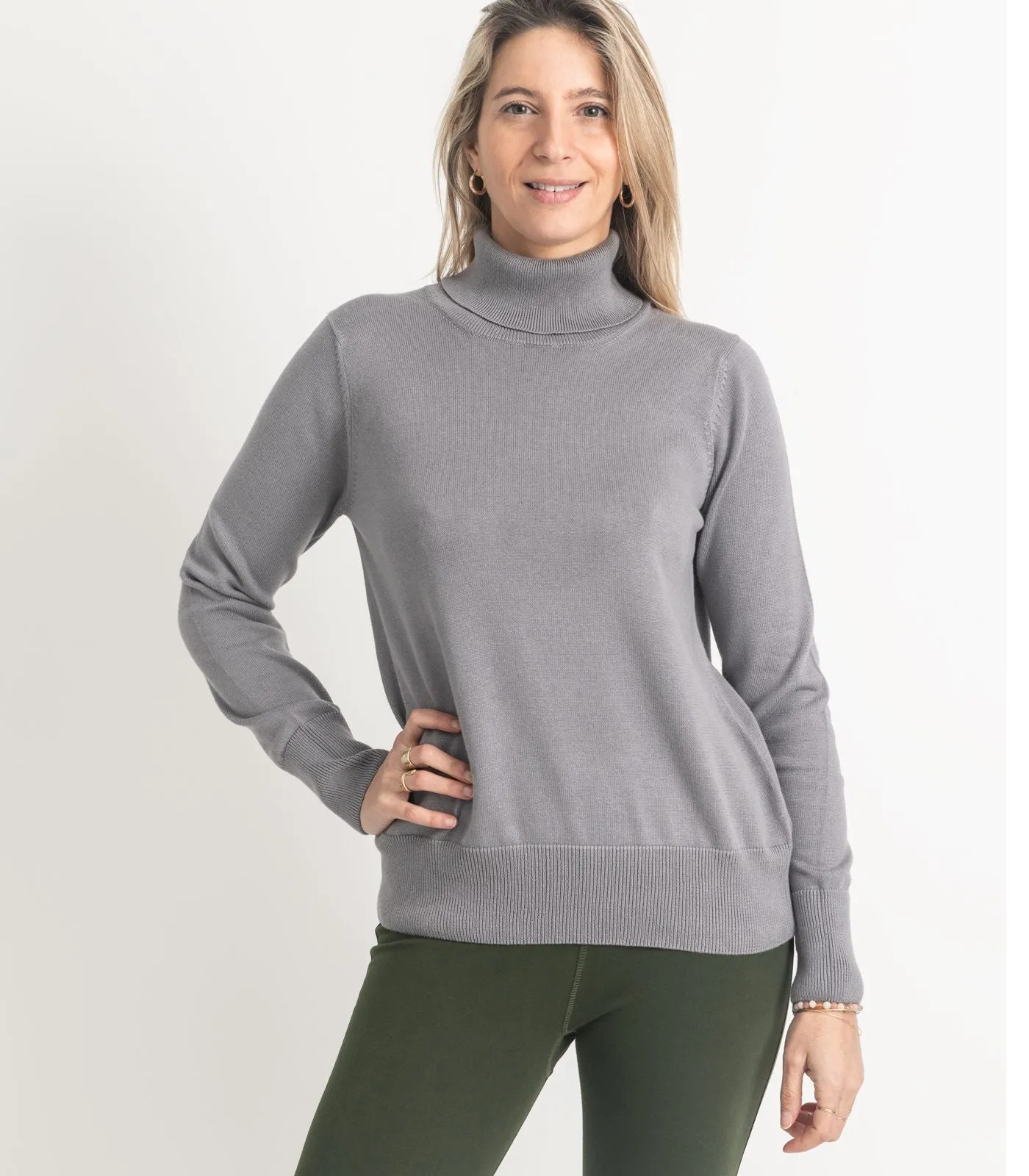 Fine Knit Turtleneck Jumper