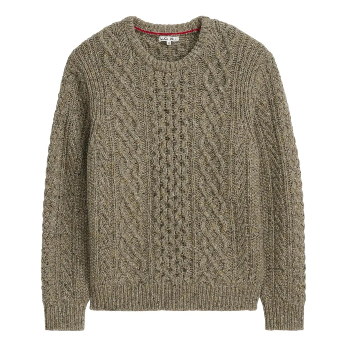 Fisherman Cable Crewneck Donegal Wool Grassland