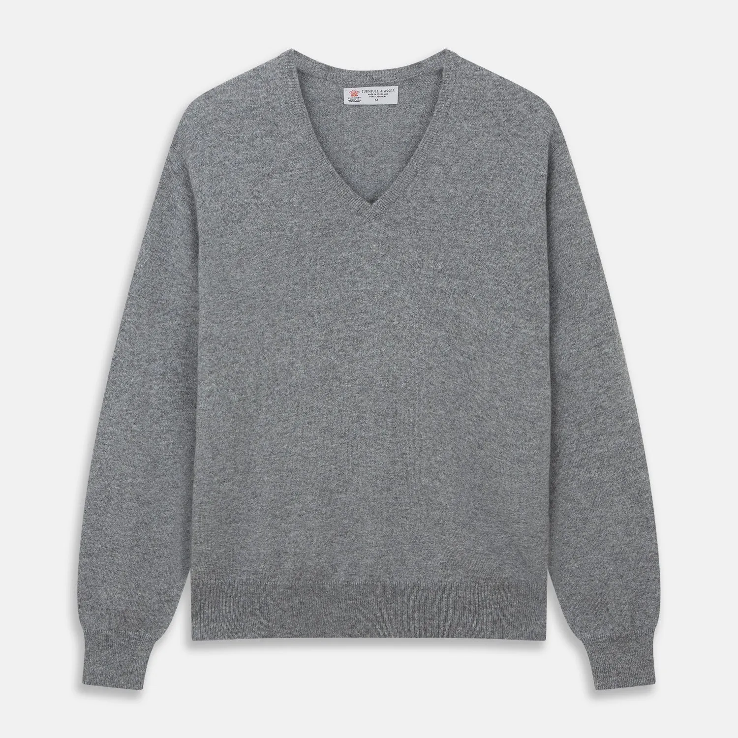 Flannel Grey V-Neck Cashmere Jumper