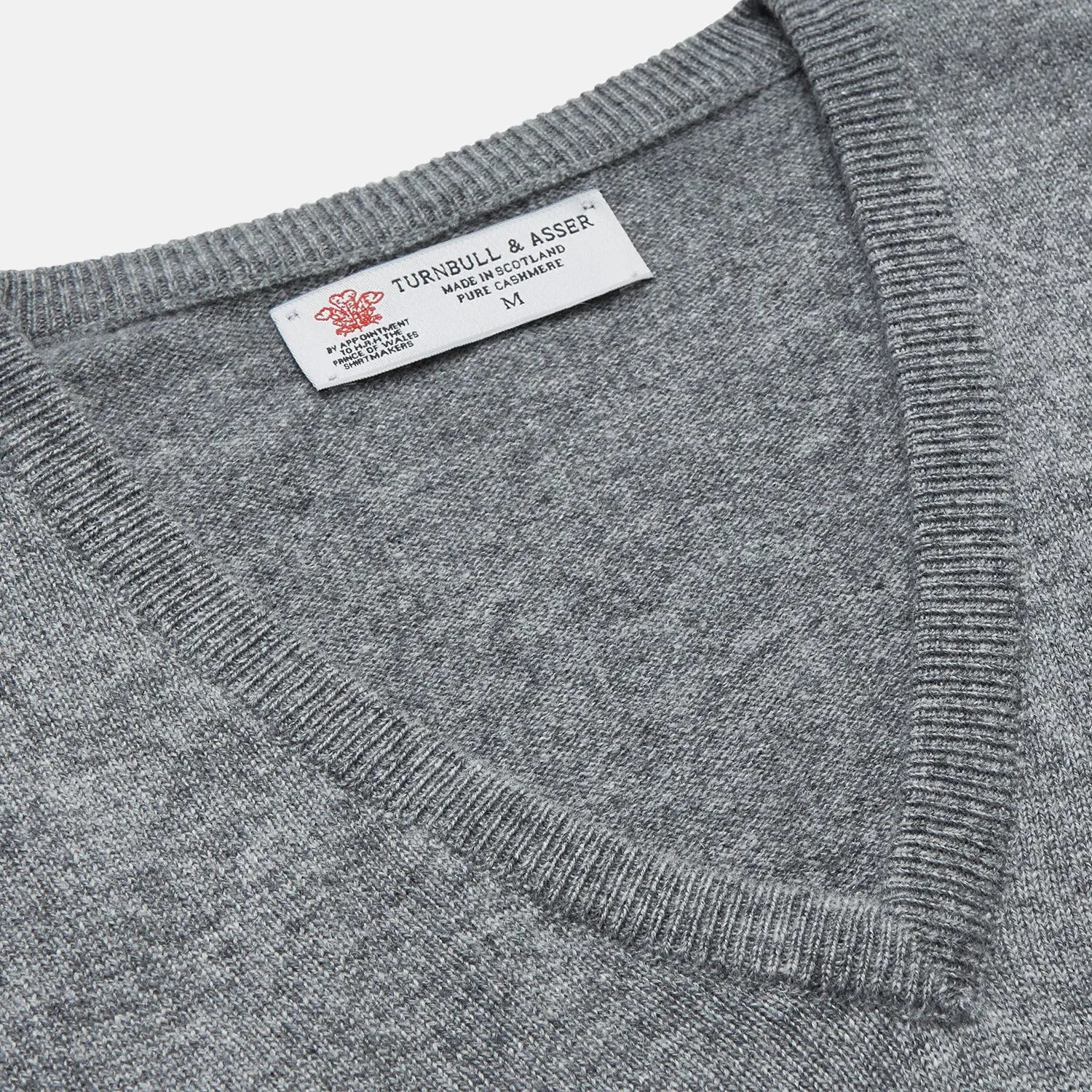 Flannel Grey V-Neck Cashmere Jumper