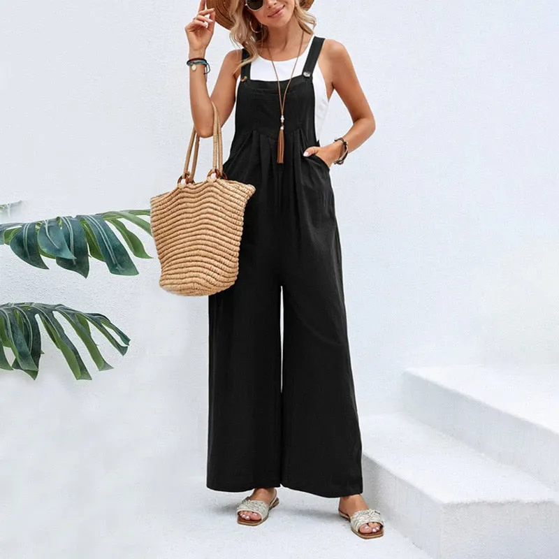 Funki Buys | Pants | Women's Casual Wide Leg Pantsuit Overalls