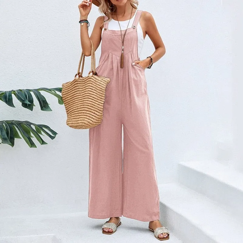 Funki Buys | Pants | Women's Casual Wide Leg Pantsuit Overalls