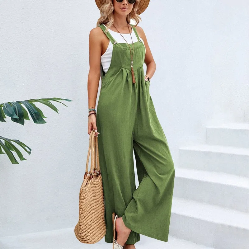 Funki Buys | Pants | Women's Casual Wide Leg Pantsuit Overalls