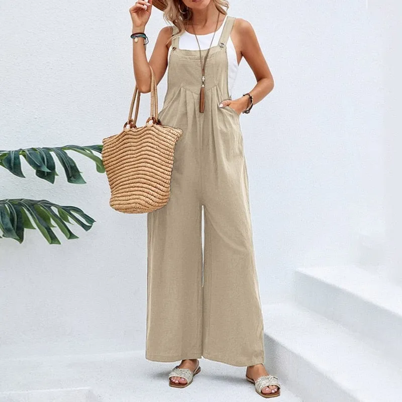 Funki Buys | Pants | Women's Casual Wide Leg Pantsuit Overalls